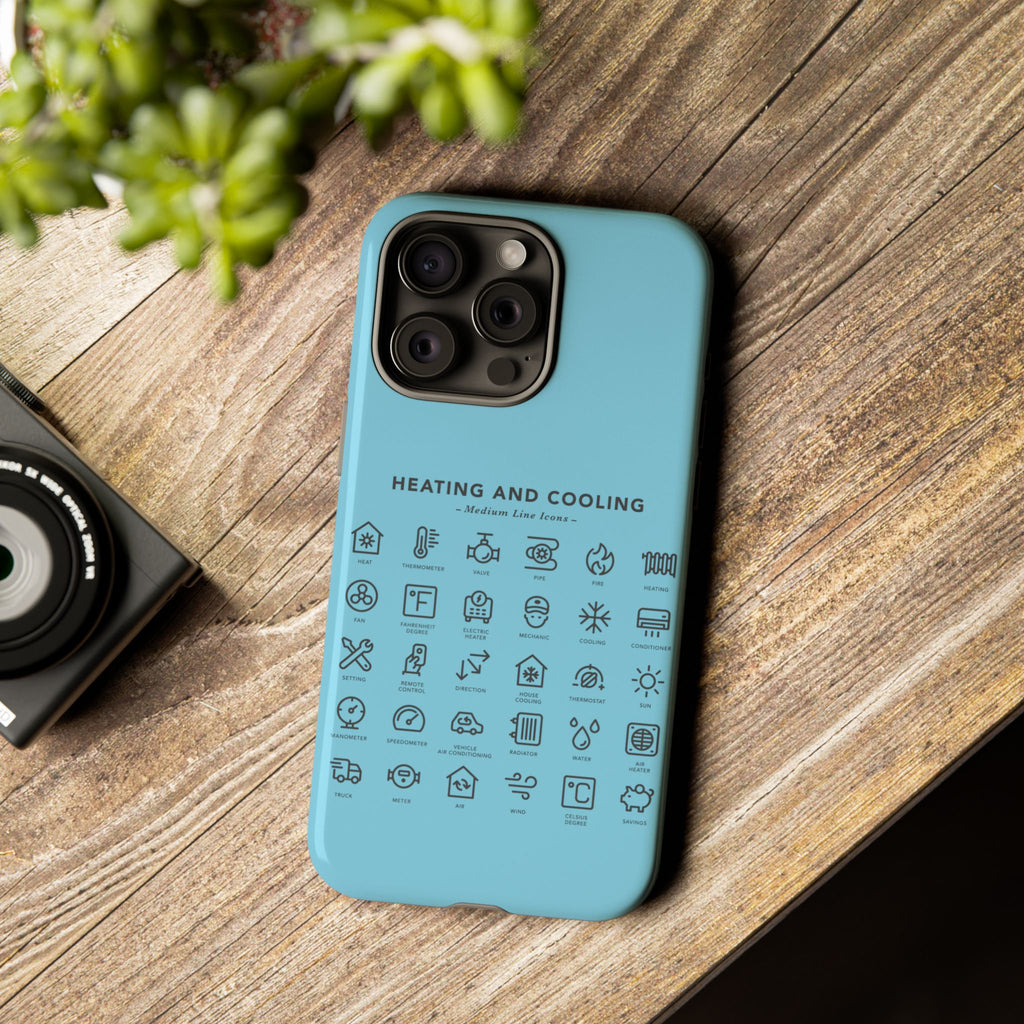 Heating and Cooling Icons Phone Case – HVAC Technician Protective Phone Cover