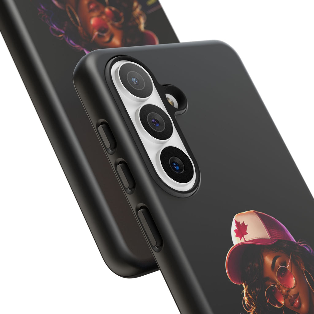 Phone Case — Stylish Urban Woman Design with Maple Cap