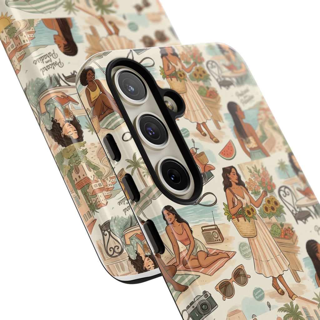 Tropical Vacation Phone Case — Vintage Beach Women Pattern