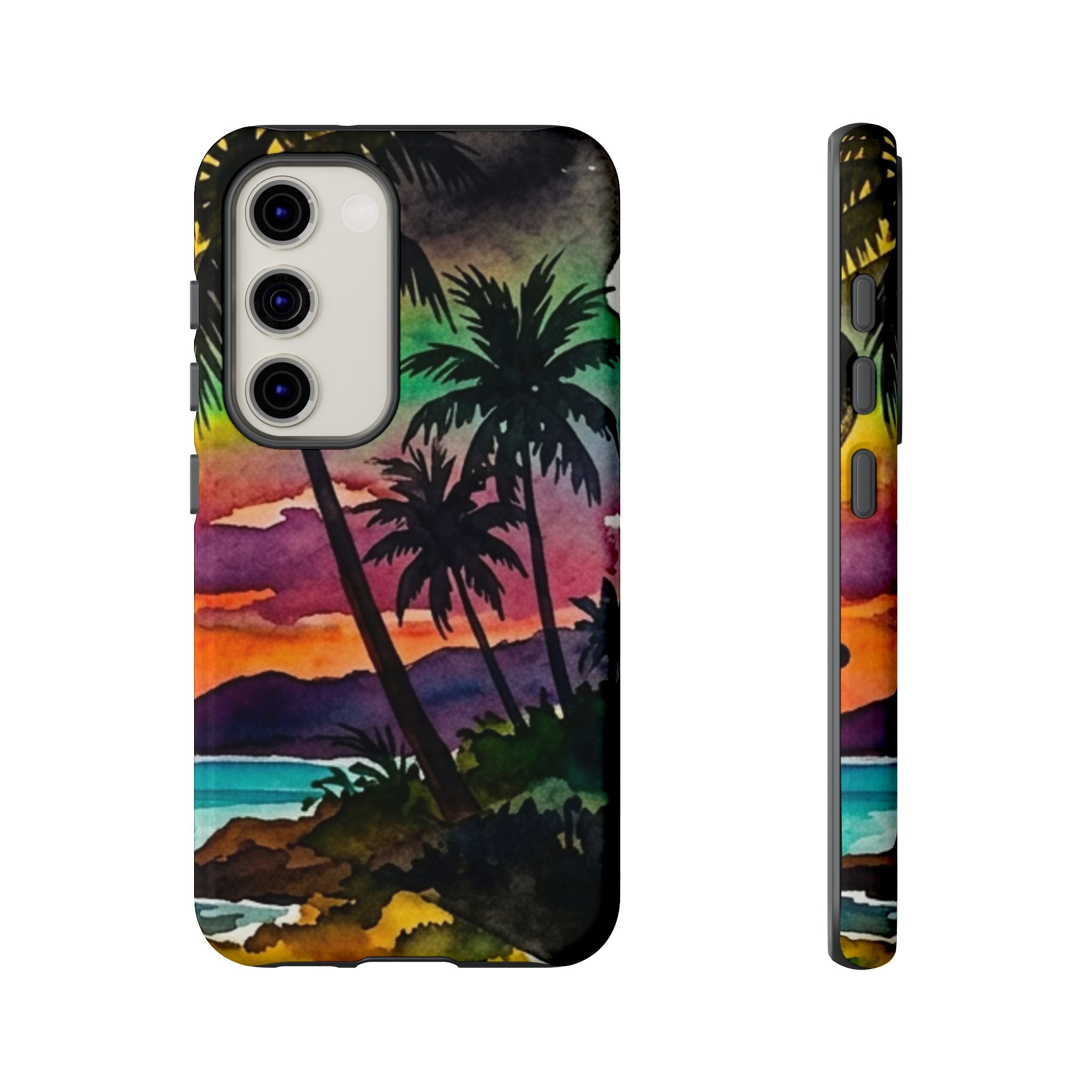 Tropical Sunset Phone Case – Palm Tree Beach Protective Cover