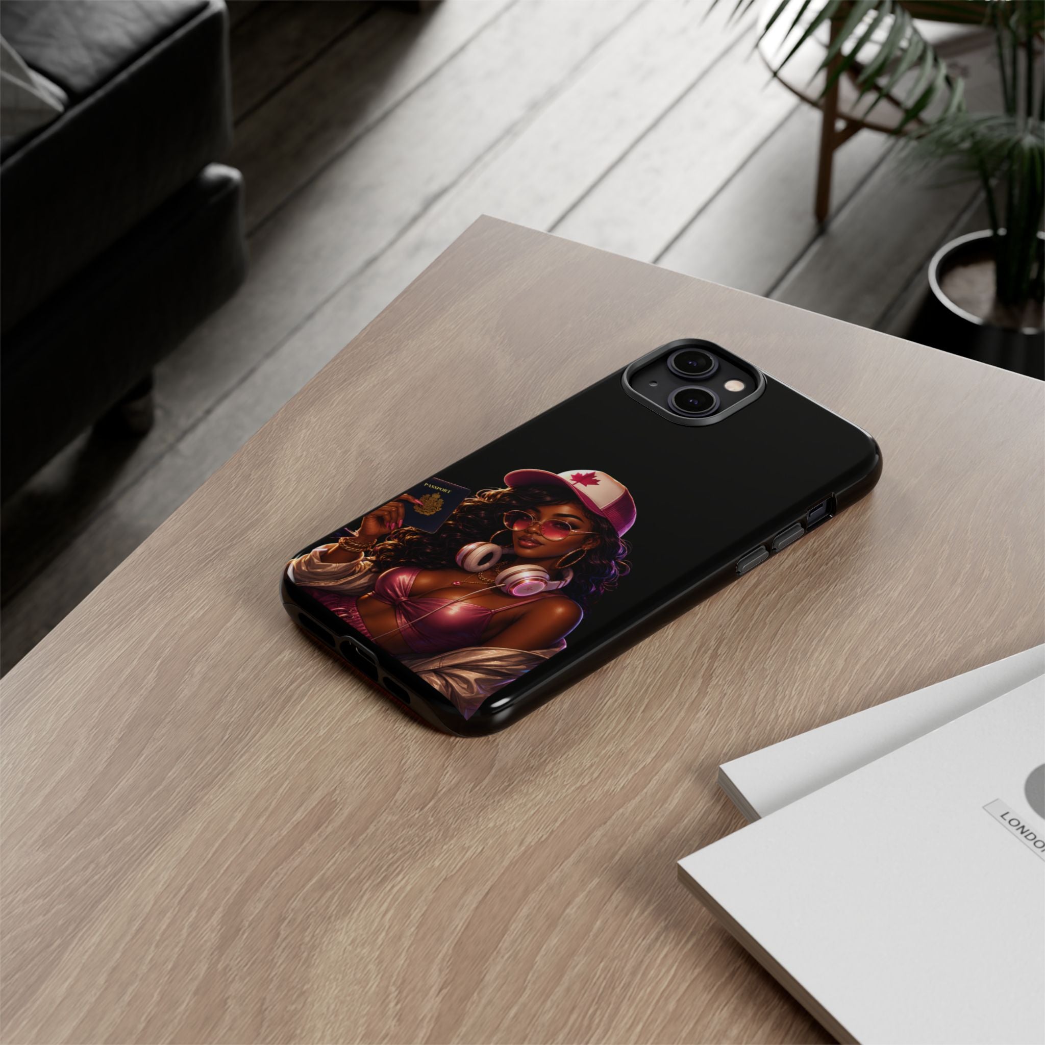 Phone Case — Stylish Urban Woman Design with Maple Cap