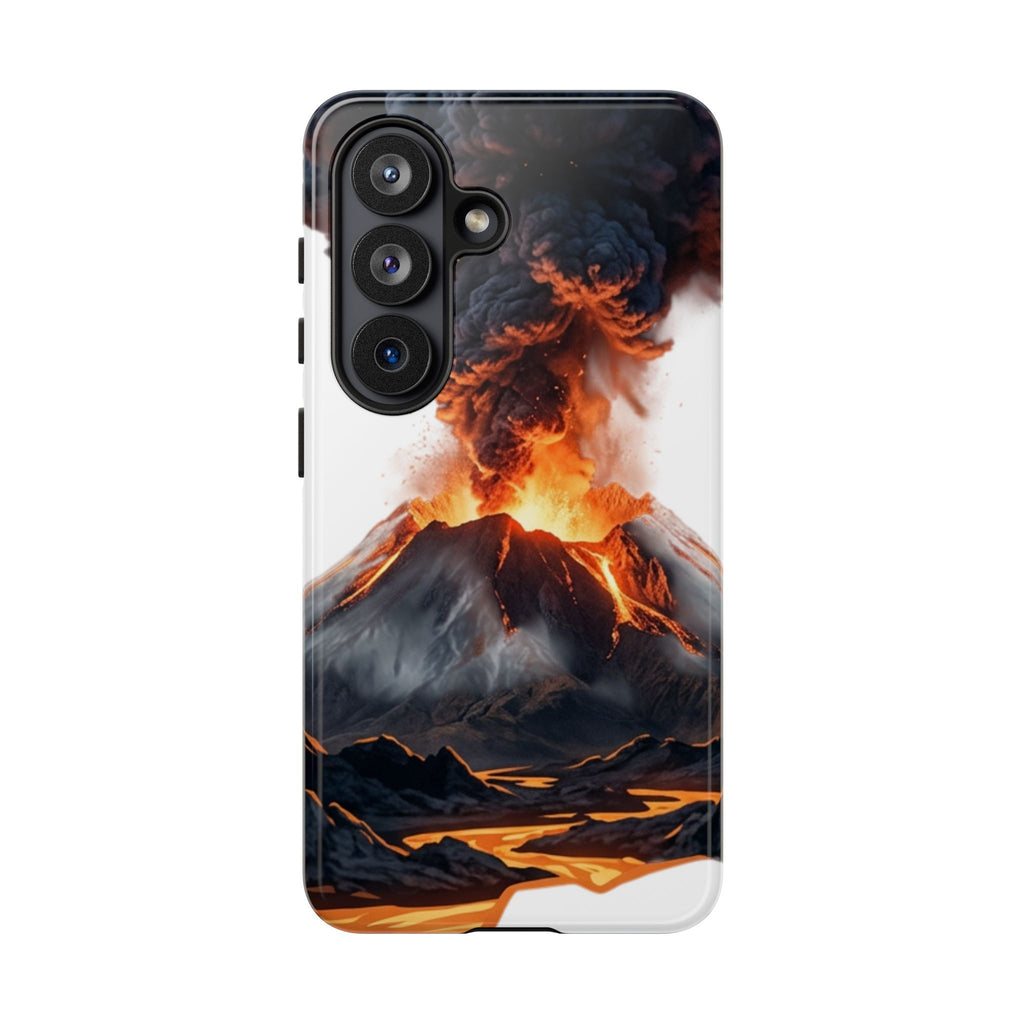 Volcano Eruption Tough Phone Case — Fiery Lava Protective Cover