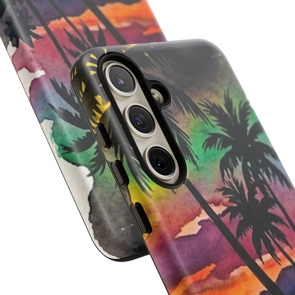 Tropical Sunset Phone Case – Palm Tree Beach Protective Cover