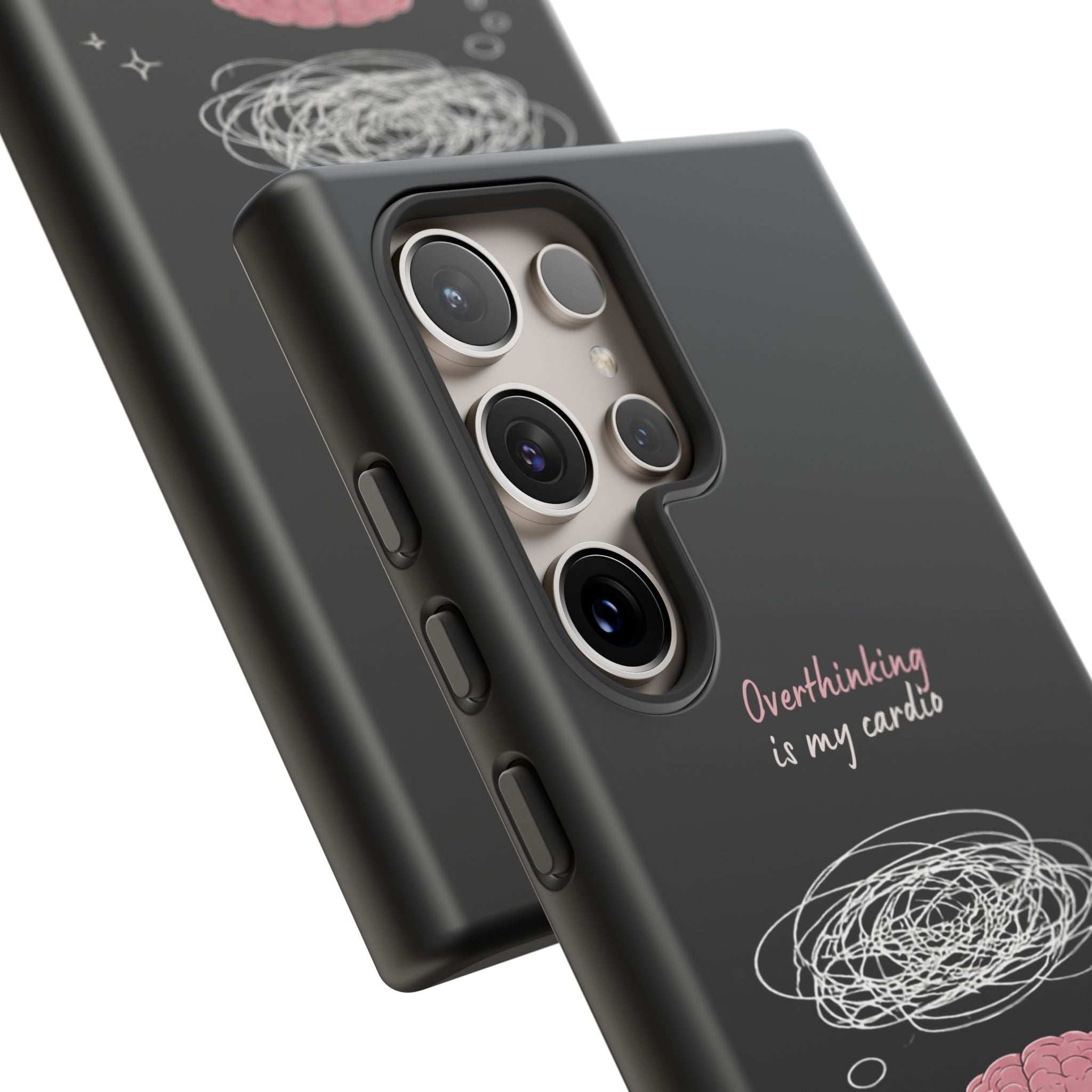 Phone Case — "Overthinking Is My Cardio" Cute Meditating Brain Protective Case