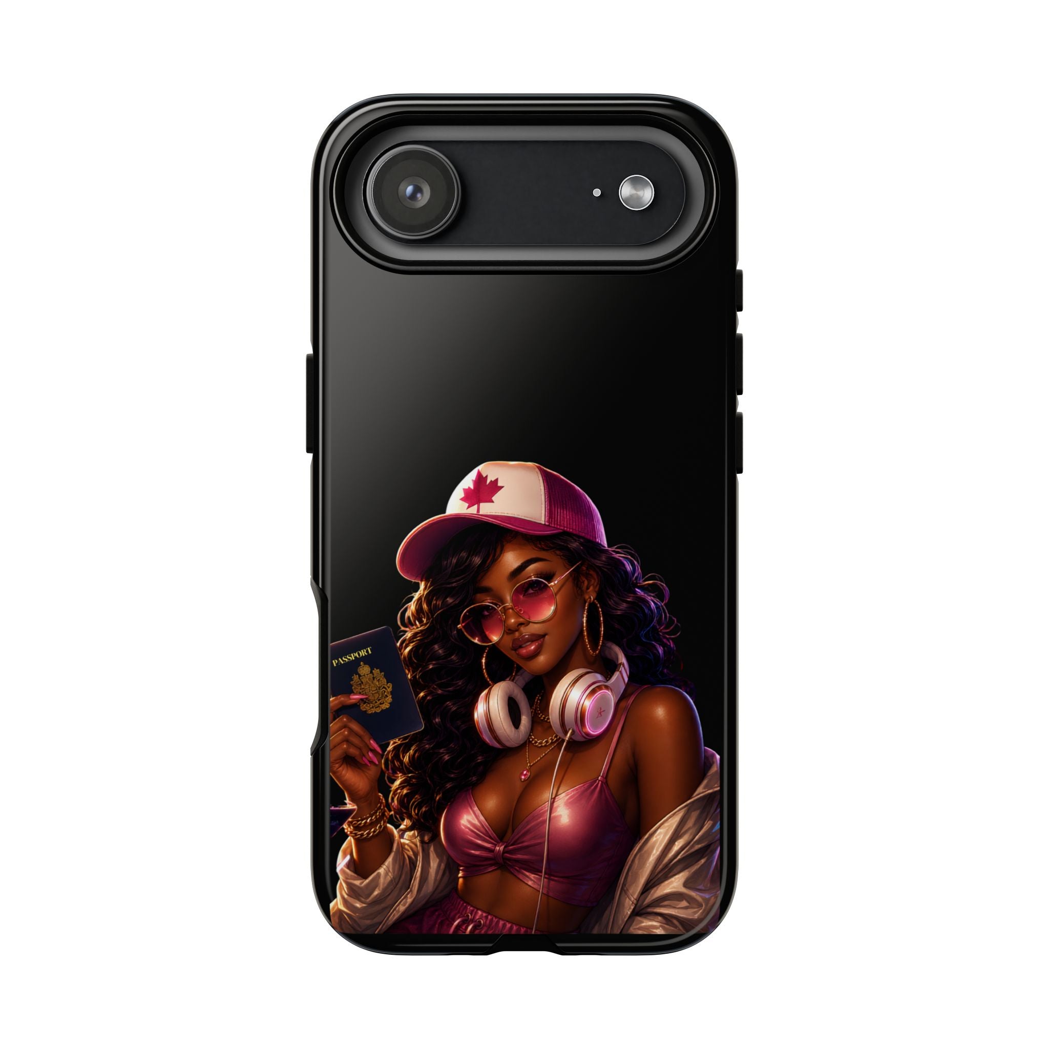 Phone Case — Stylish Urban Woman Design with Maple Cap