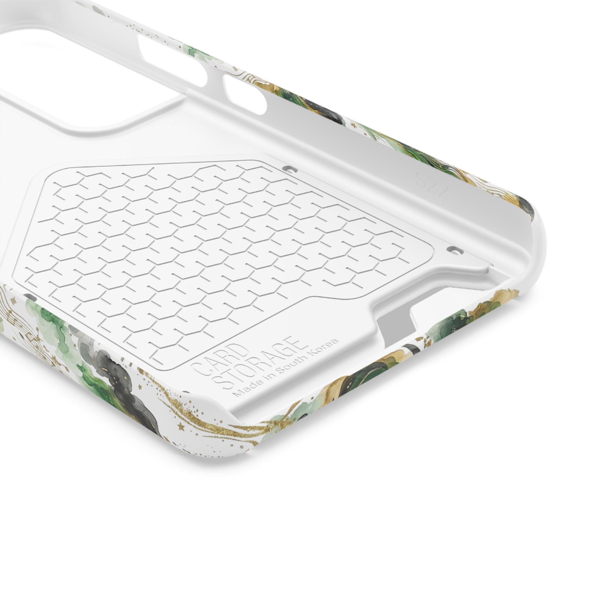 Phone Case with Card Holder — 'Island Energy' Green Hummingbird Design