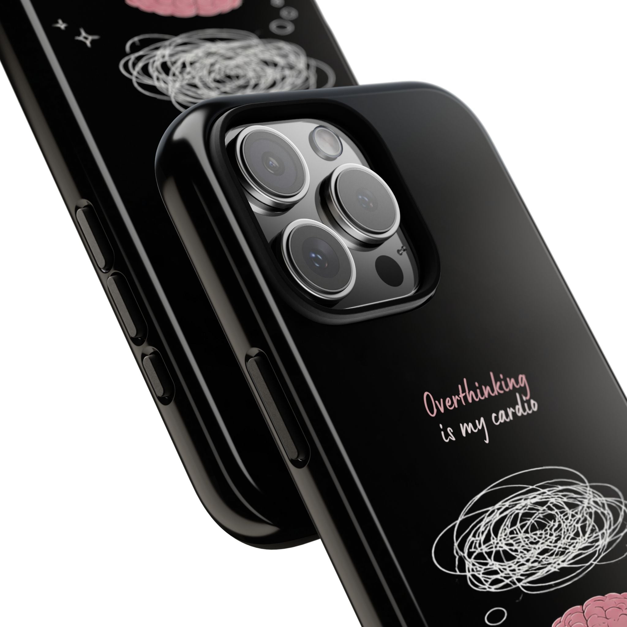 Phone Case — "Overthinking Is My Cardio" Cute Meditating Brain Protective Case