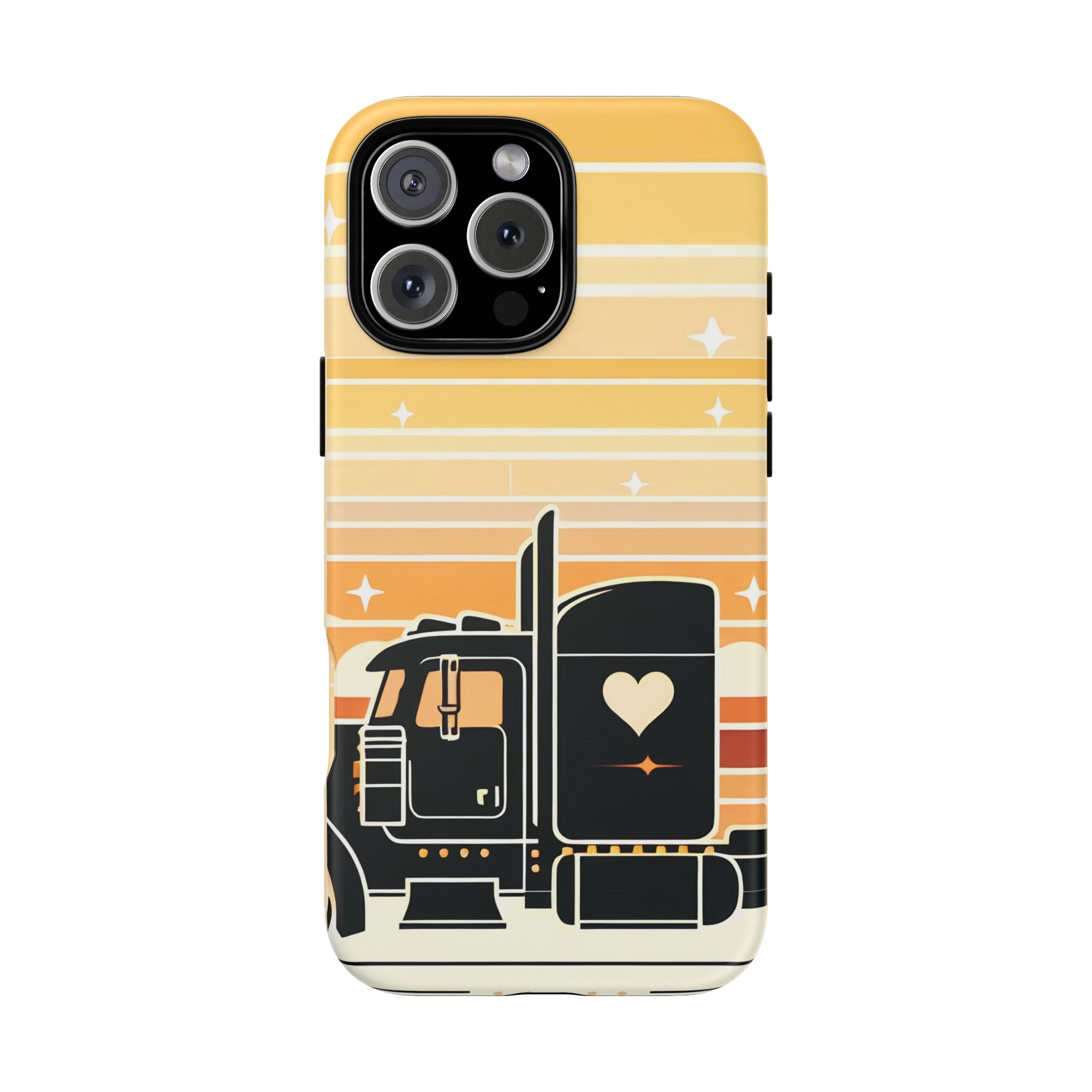 Trucker Heart Phone Case — Retro Semi Truck Protective Phone Cover