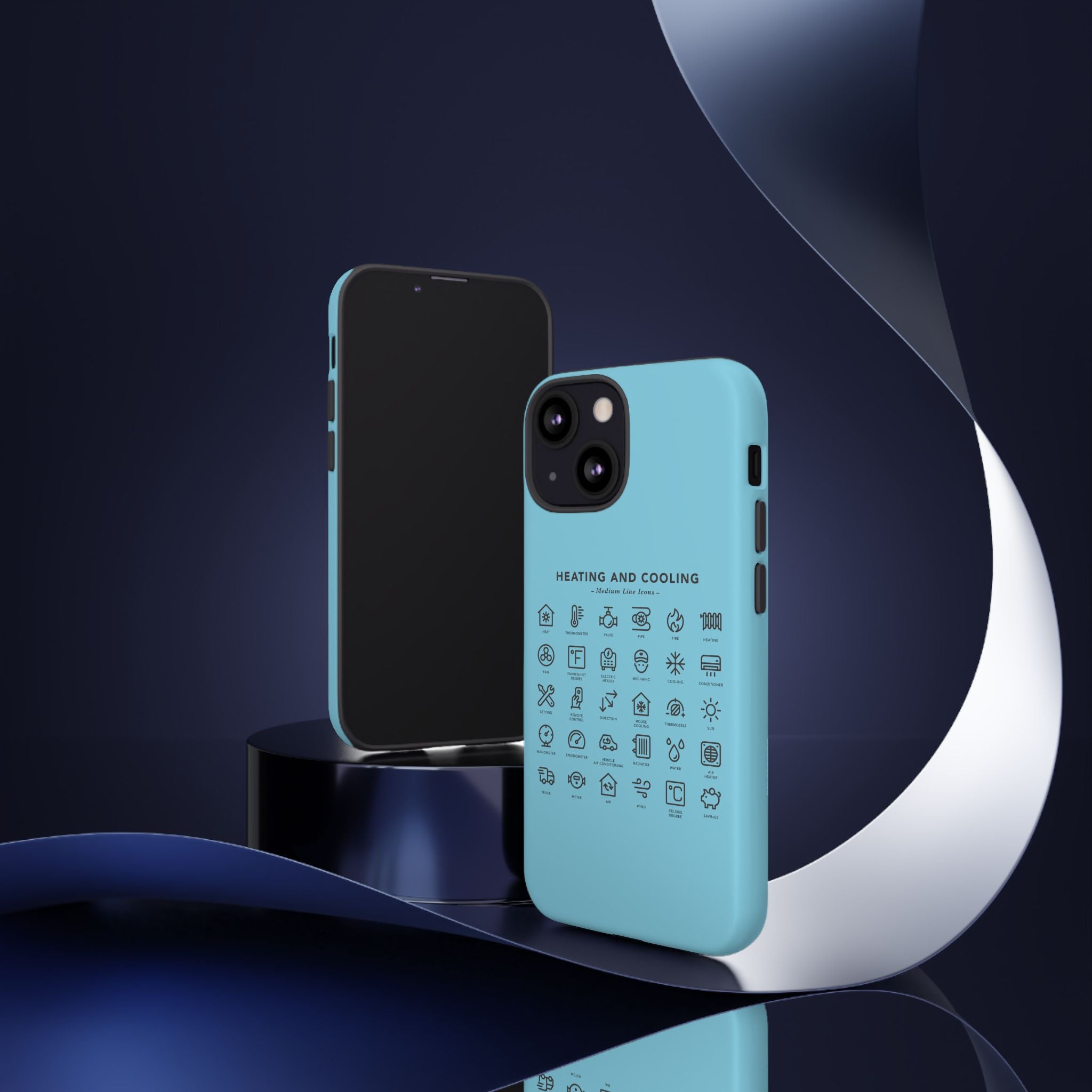 Heating and Cooling Icons Phone Case – HVAC Technician Protective Phone Cover