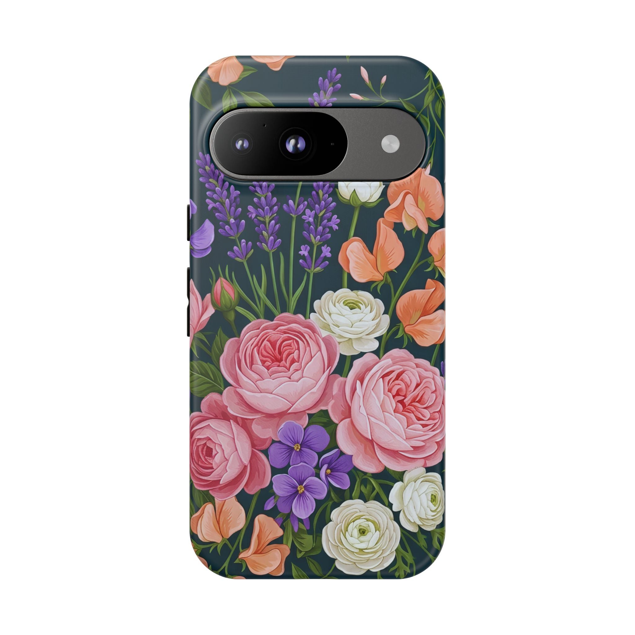 Floral Bouquet Phone Case — Vintage Roses & Lavender Protective Cover