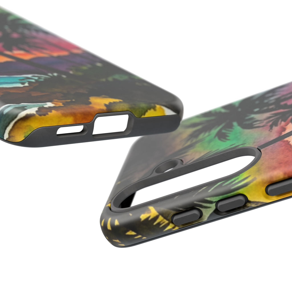 Tropical Sunset Phone Case – Palm Tree Beach Protective Cover