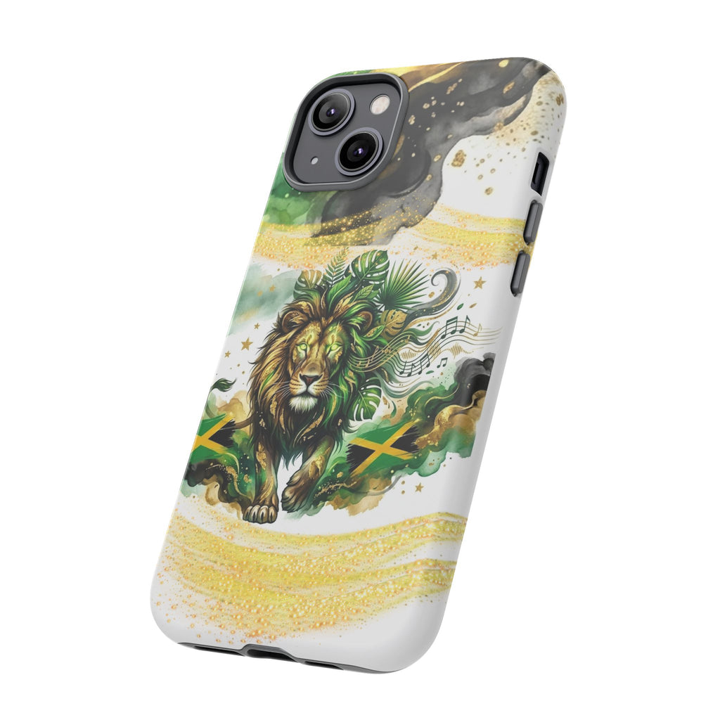 Reggae Lion Phone Case — Jamaican Flag Rasta Art Tough Phone Cover