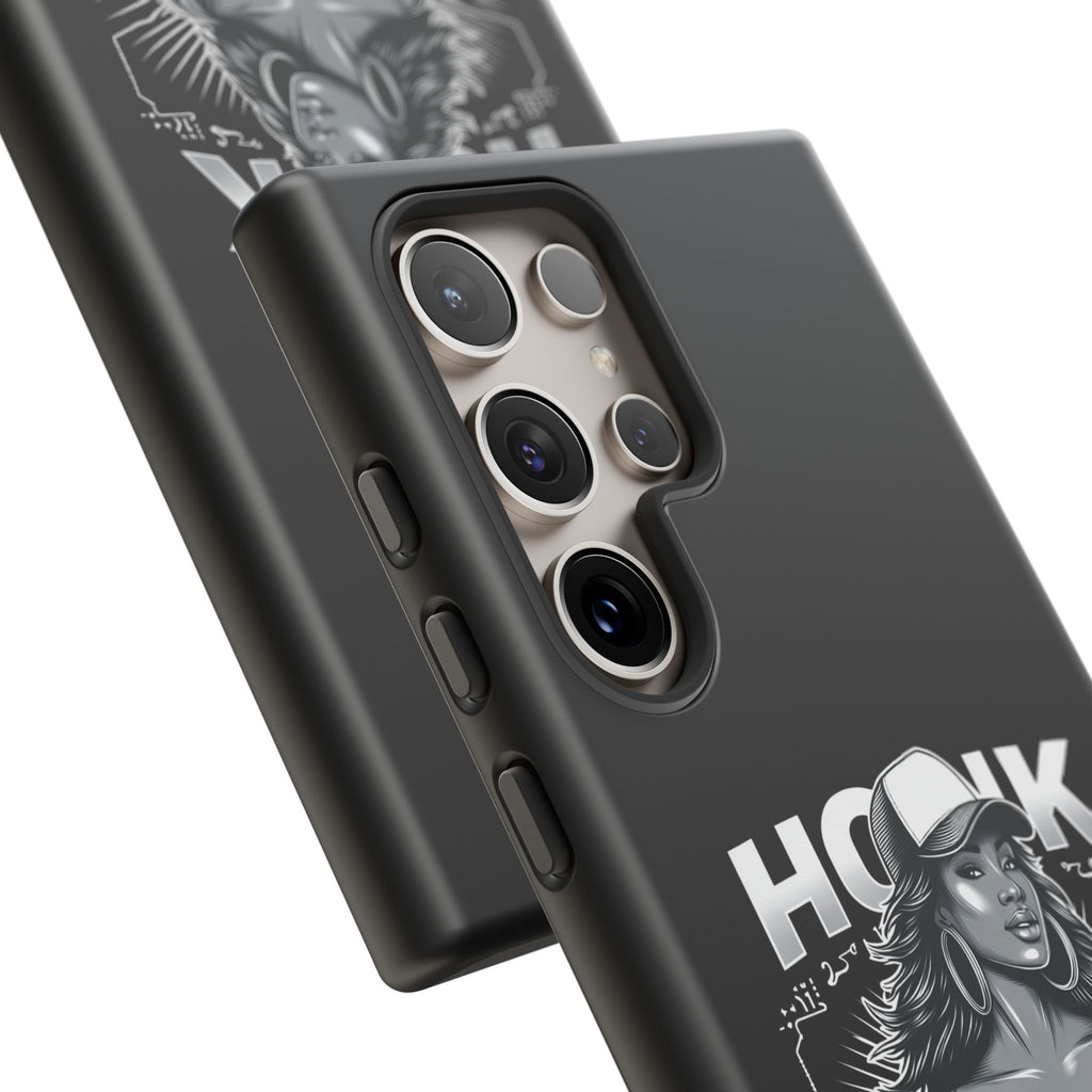 Phone Case — 'Honk' Trucker Girl Retro Semi Truck Protective Case
