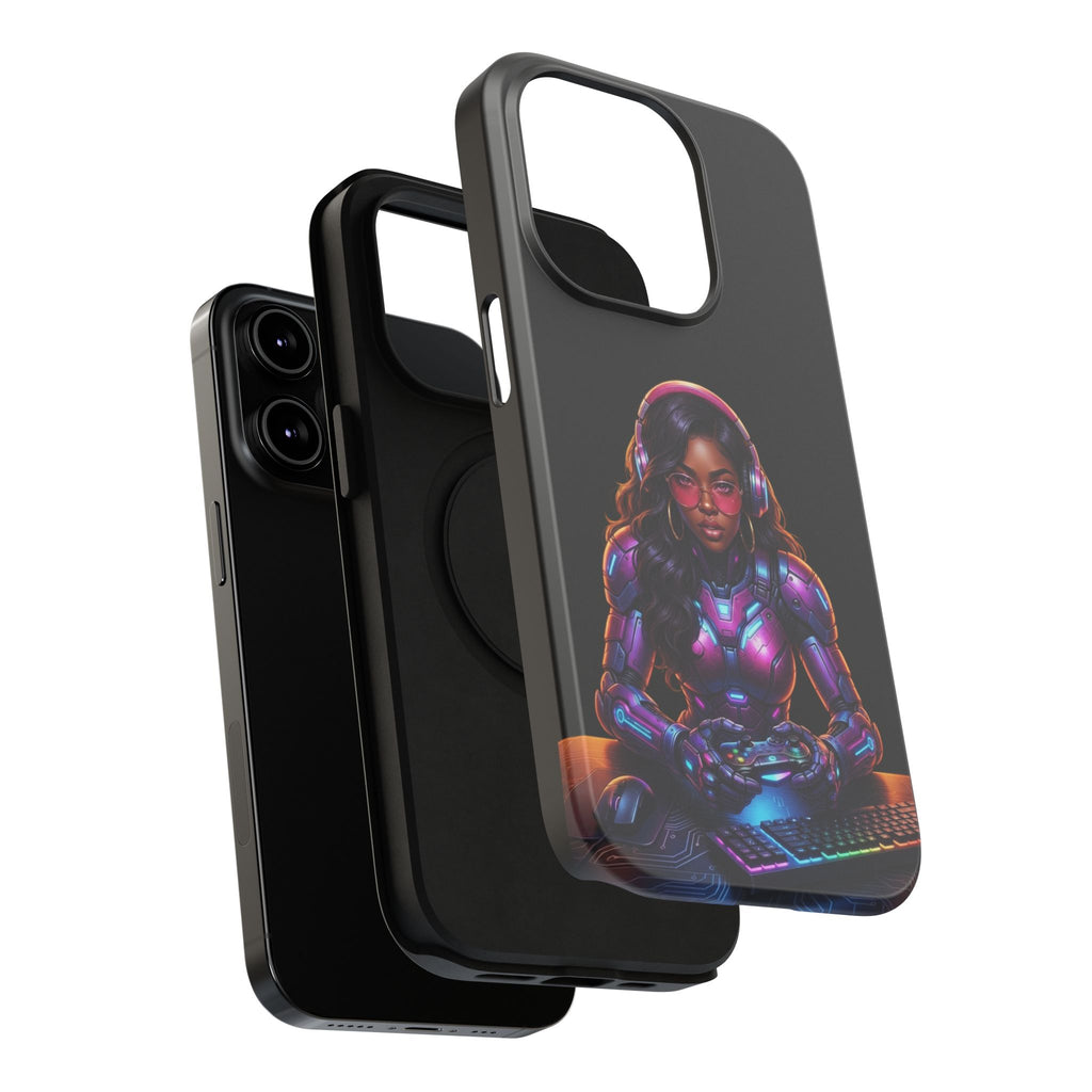 Gamer Girl Cyber Armor Phone Case — Impact‑Resistant Protective Cover
