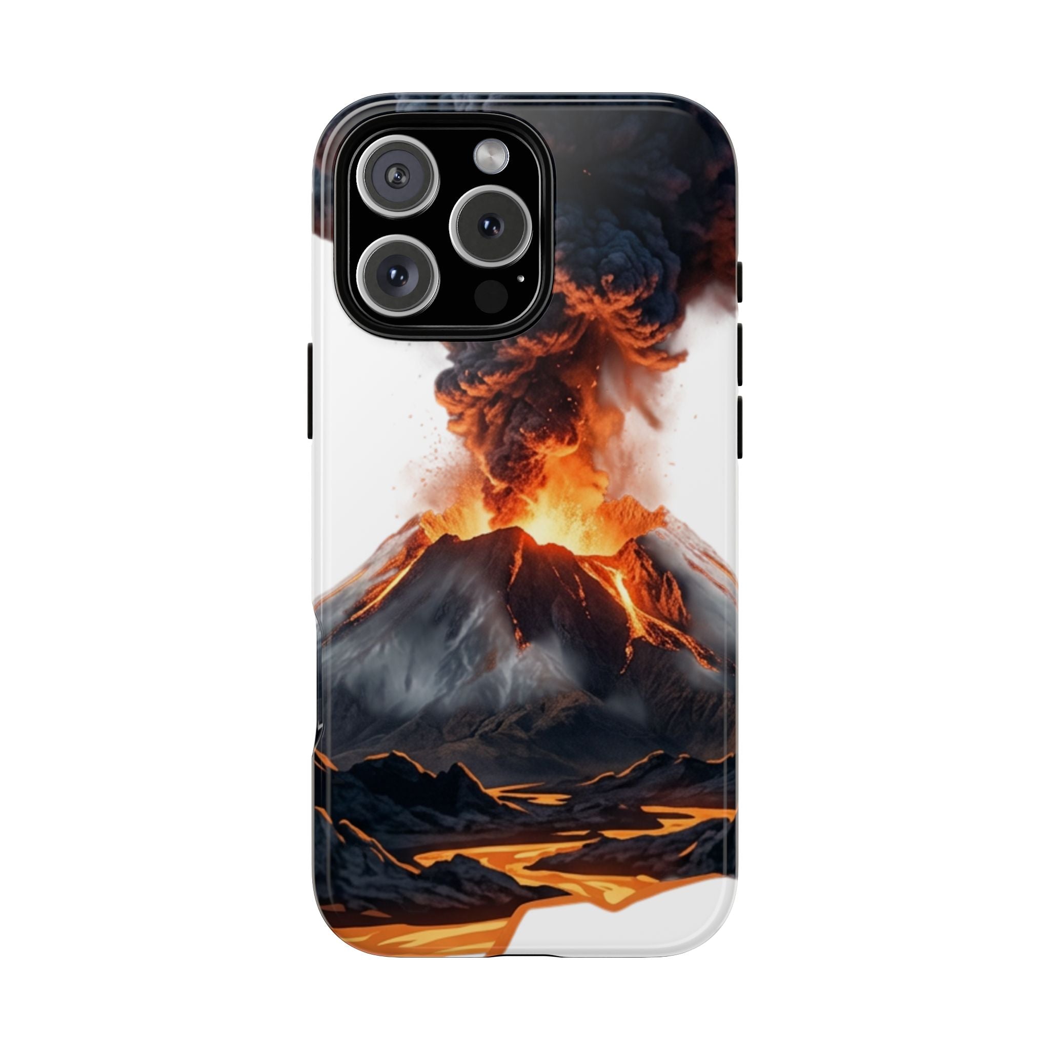 Volcano Eruption Tough Phone Case — Fiery Lava Protective Cover