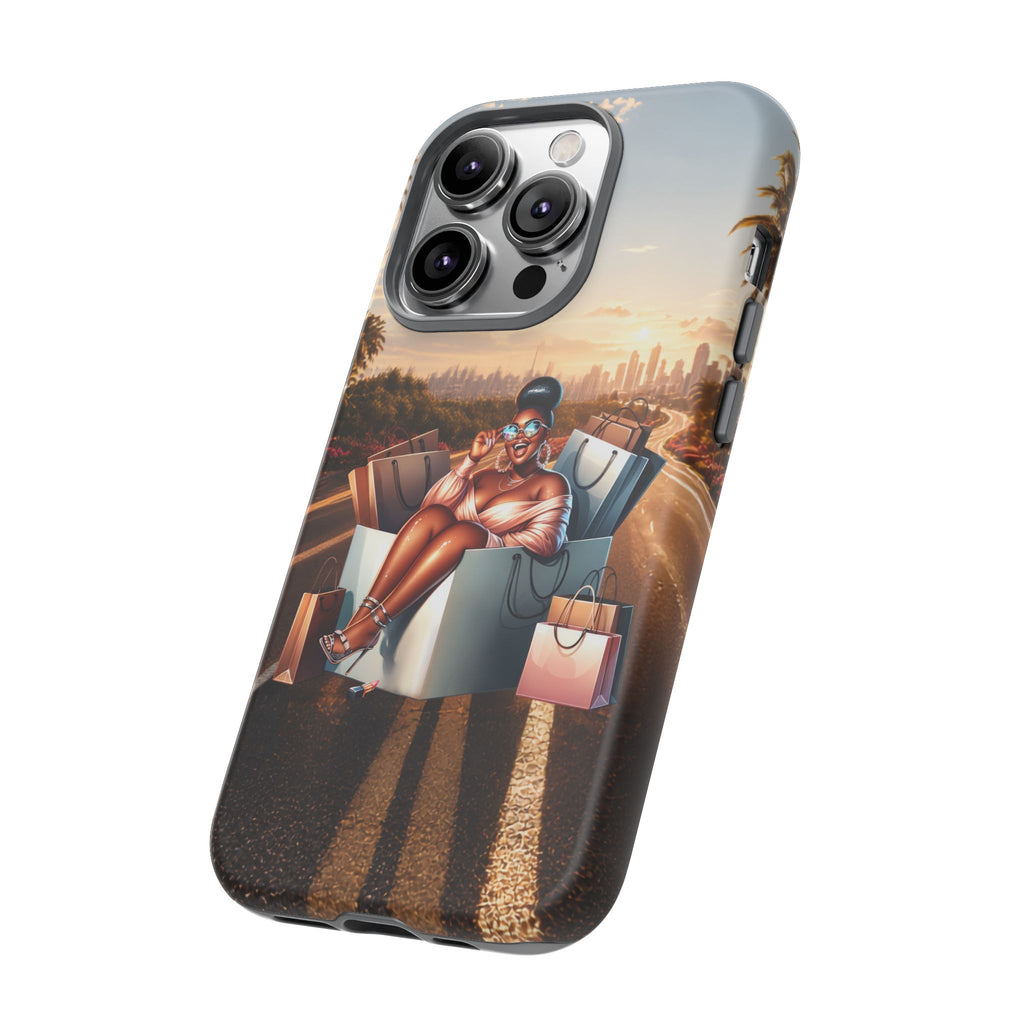 Phone Case — Chic Shopper Illustration on Cloud Background