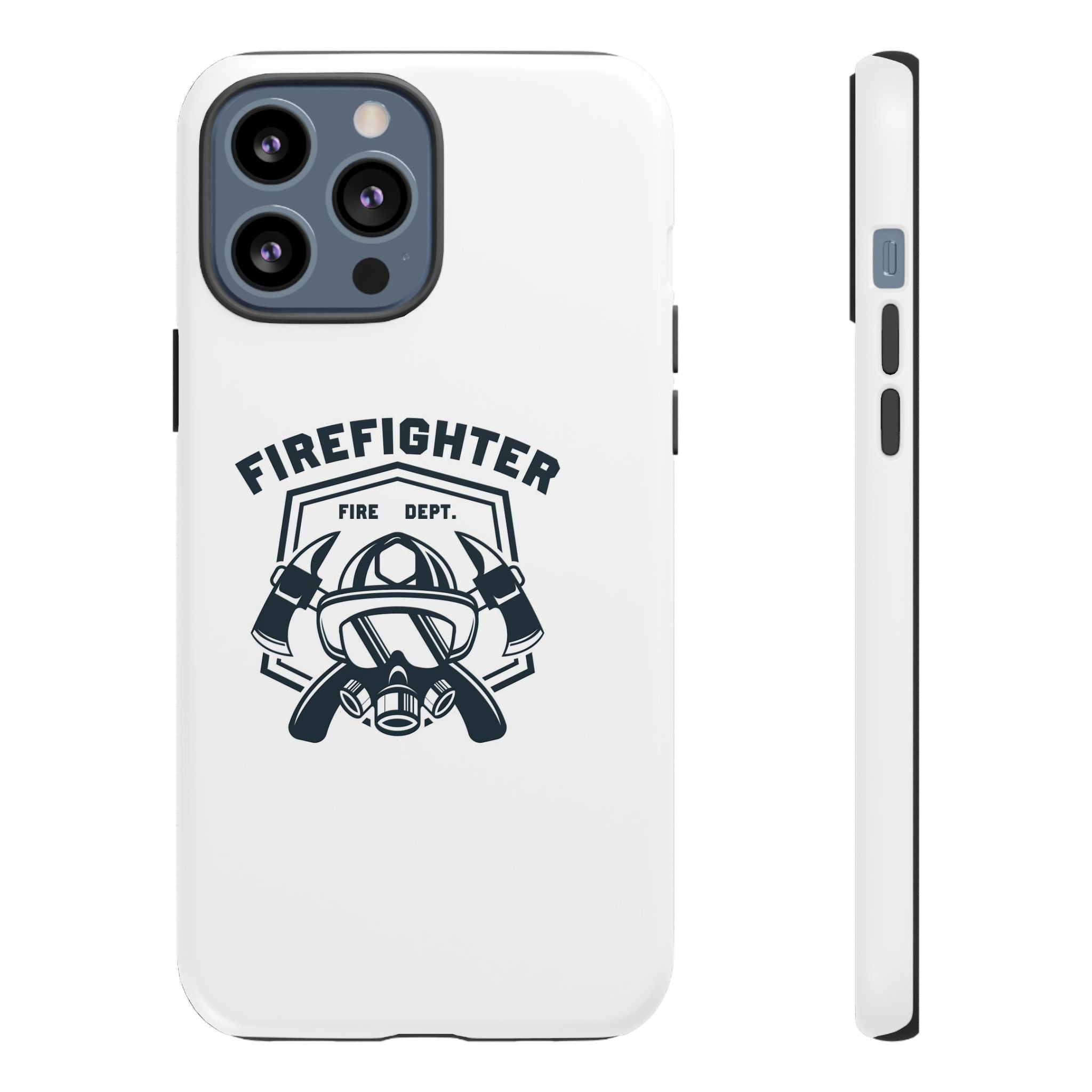 Firefighter Tough Phone Case — Fire Dept Helmet & Axes Protective Cover
