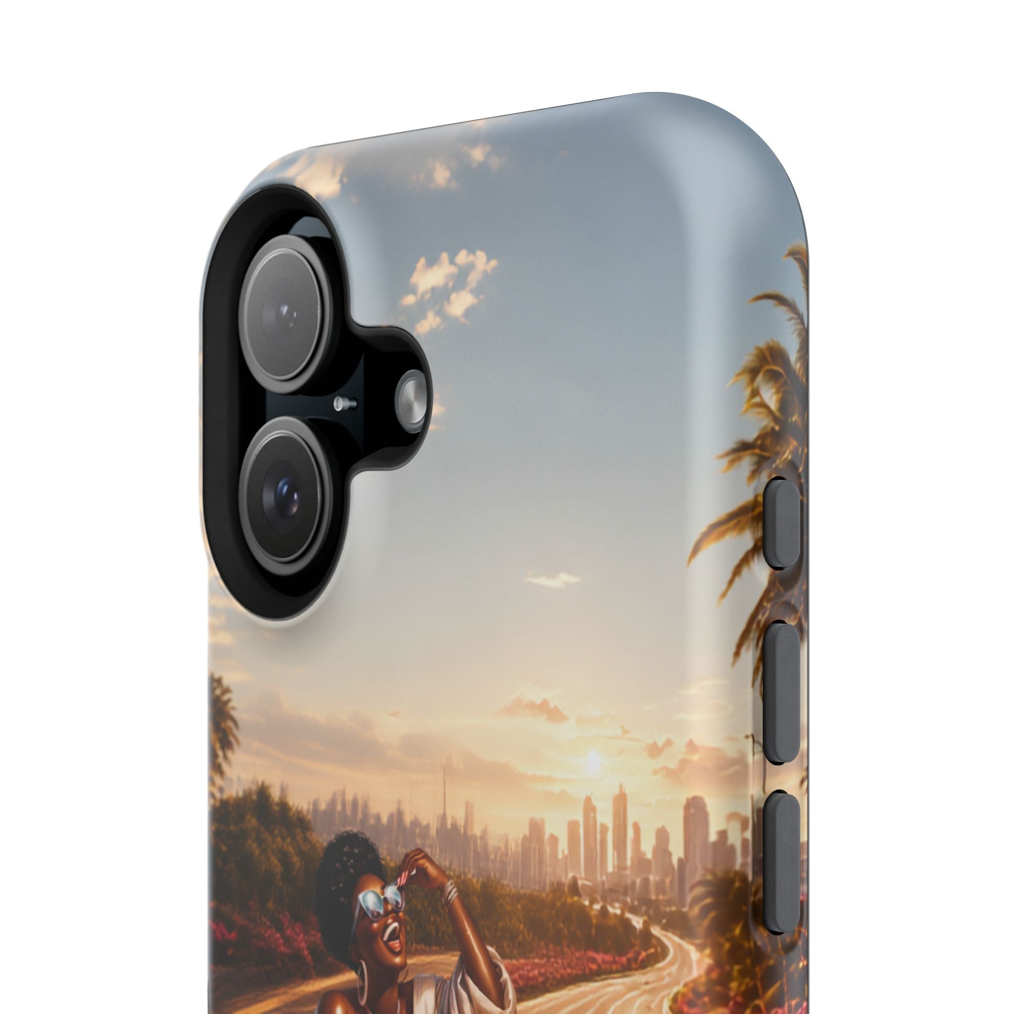 Phone Case - 'Retail Therapy' Magnetic Impact-Resistant Case, Sunset Shopping Design