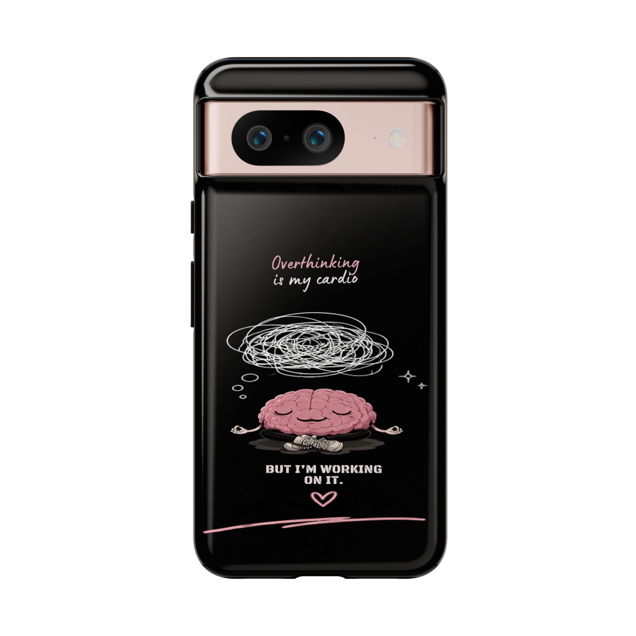 Phone Case — "Overthinking Is My Cardio" Cute Meditating Brain Protective Case