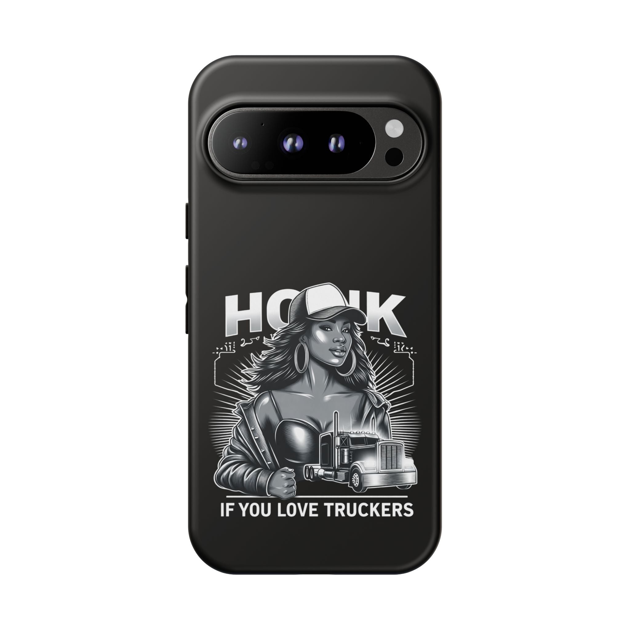 Phone Case — 'Honk' Trucker Girl Retro Semi Truck Protective Case
