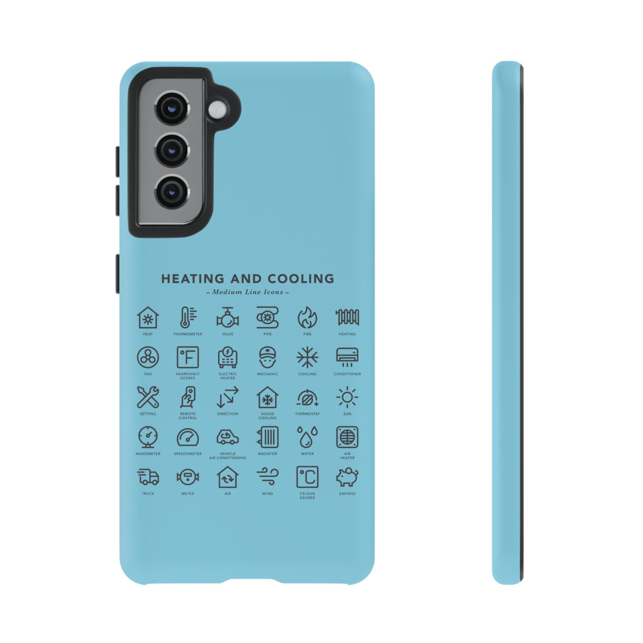 Heating and Cooling Icons Phone Case – HVAC Technician Protective Phone Cover