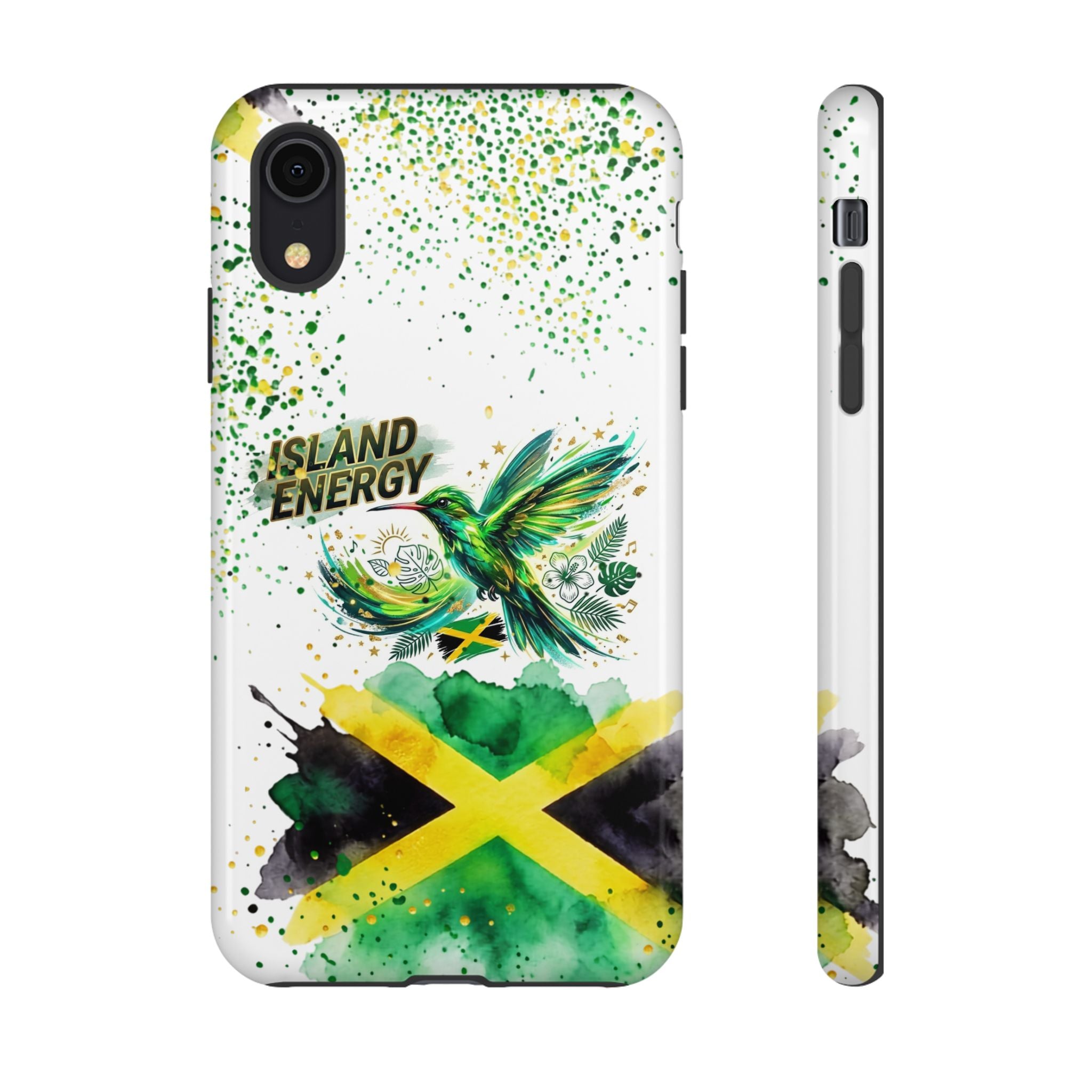 Island Energy Tough Phone Case — Colorful Hummingbird & Tropical Sunset Protective Cover