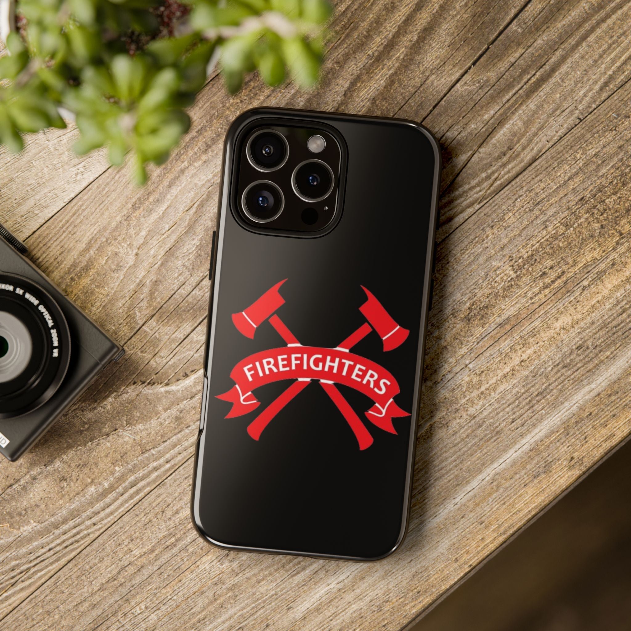 Firefighters Tough Phone Case — Red Crossed Axes Design