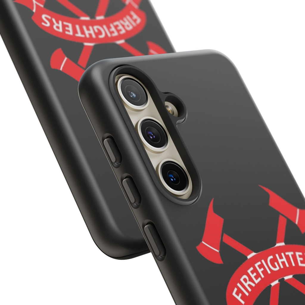 Firefighters Tough Phone Case — Red Crossed Axes Design