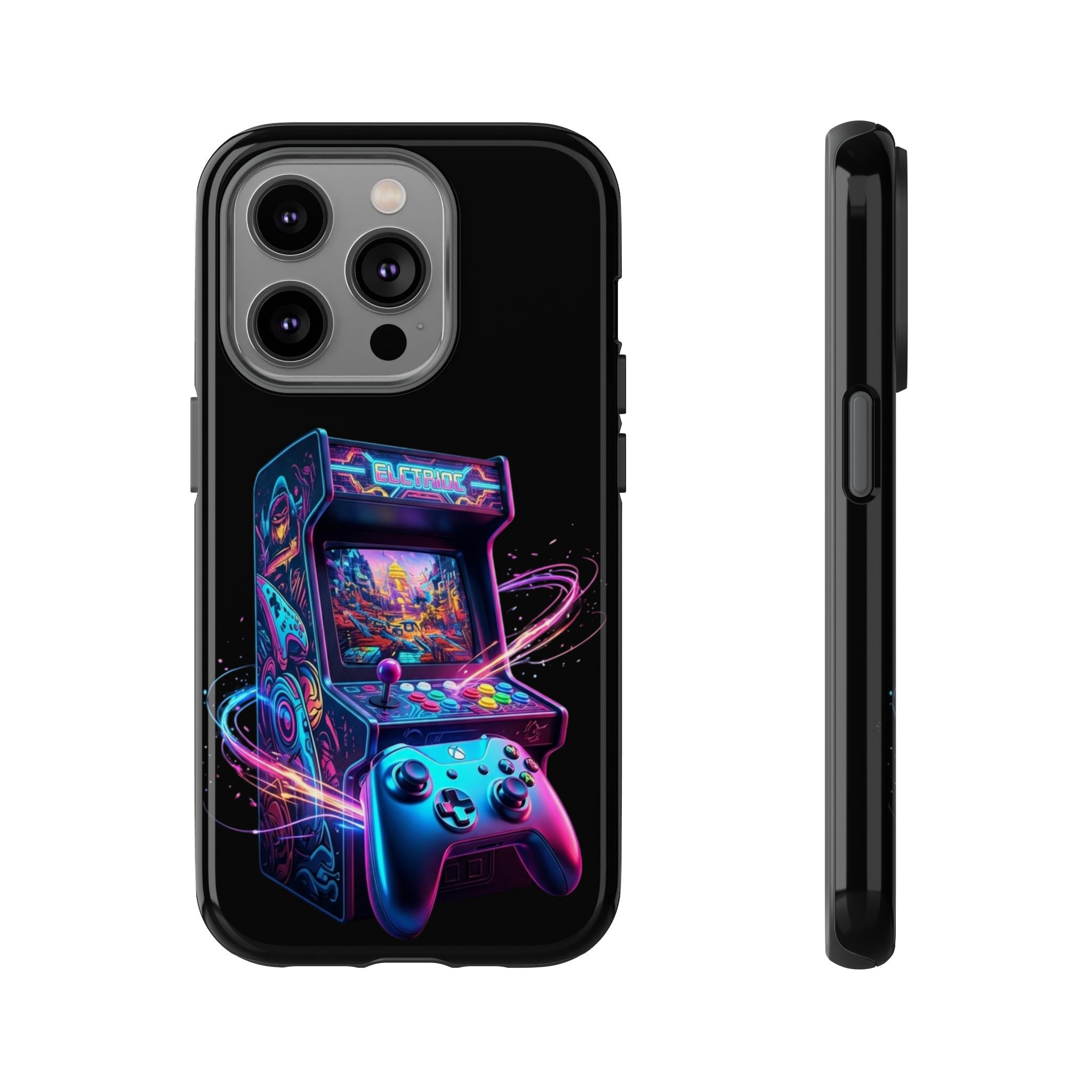 Retro Arcade Phone Case — Neon Gaming Controller Design