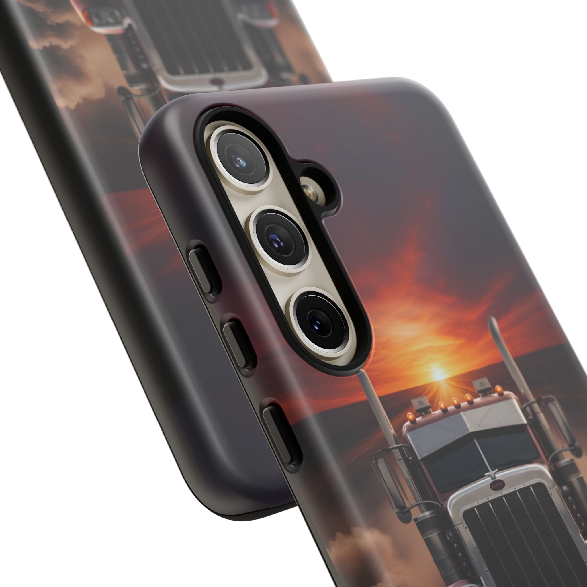 Truck Phone Case — "No Roads. No Limits." Sunset Semi Truck Protective Case