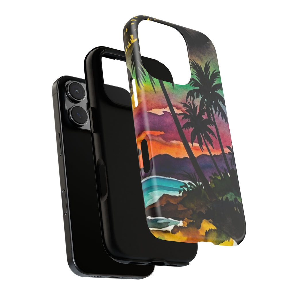 Tropical Sunset Phone Case – Palm Tree Beach Protective Cover