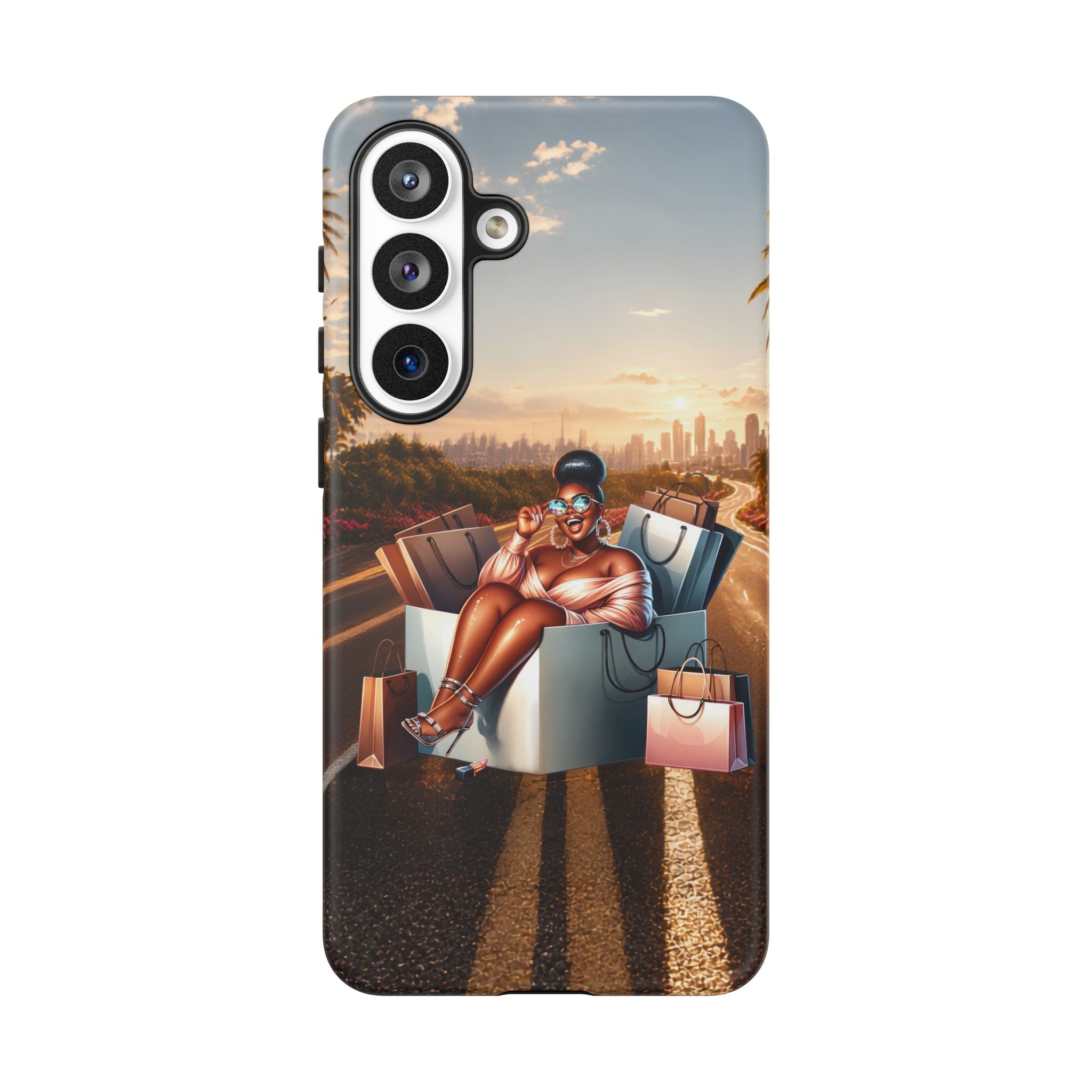 Phone Case — Chic Shopper Illustration on Cloud Background