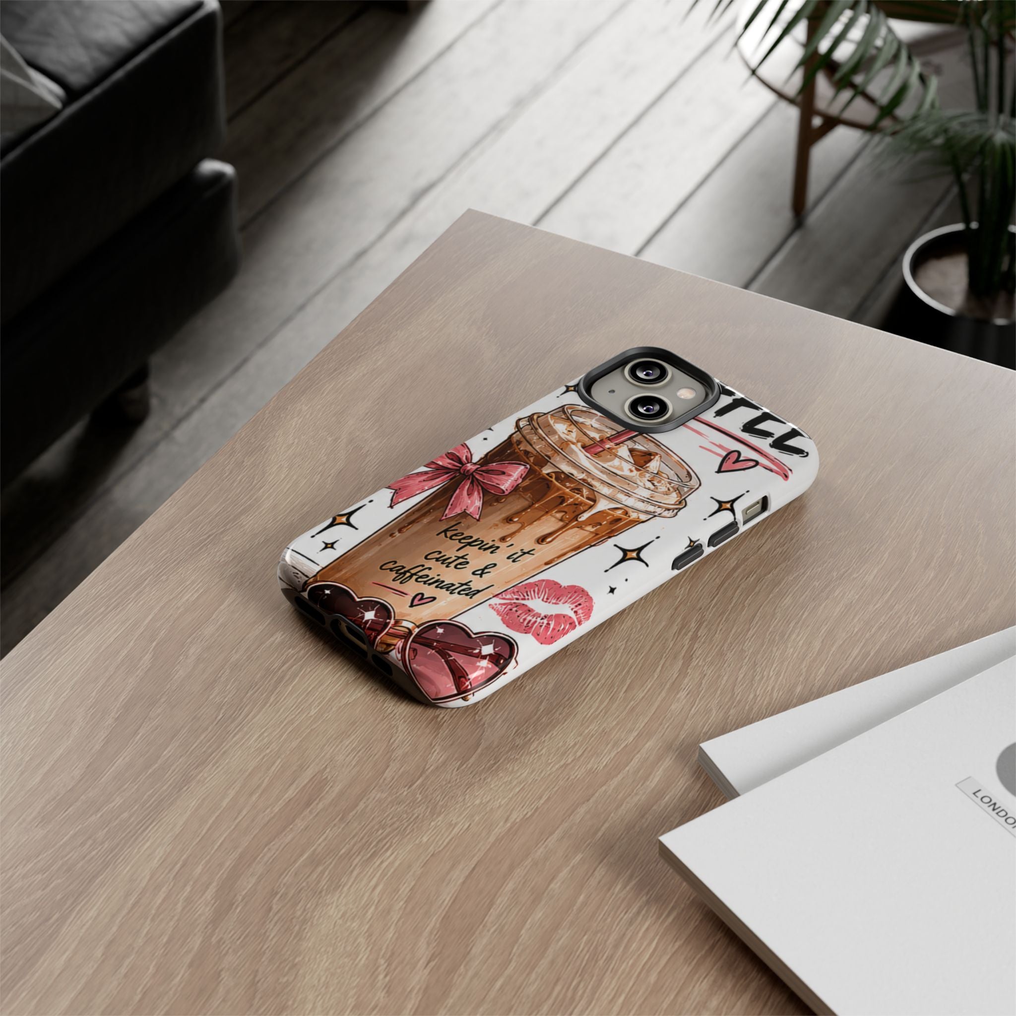 Phone Case — "Keepin' It Cute & Caffeinated" Iced Coffee Design