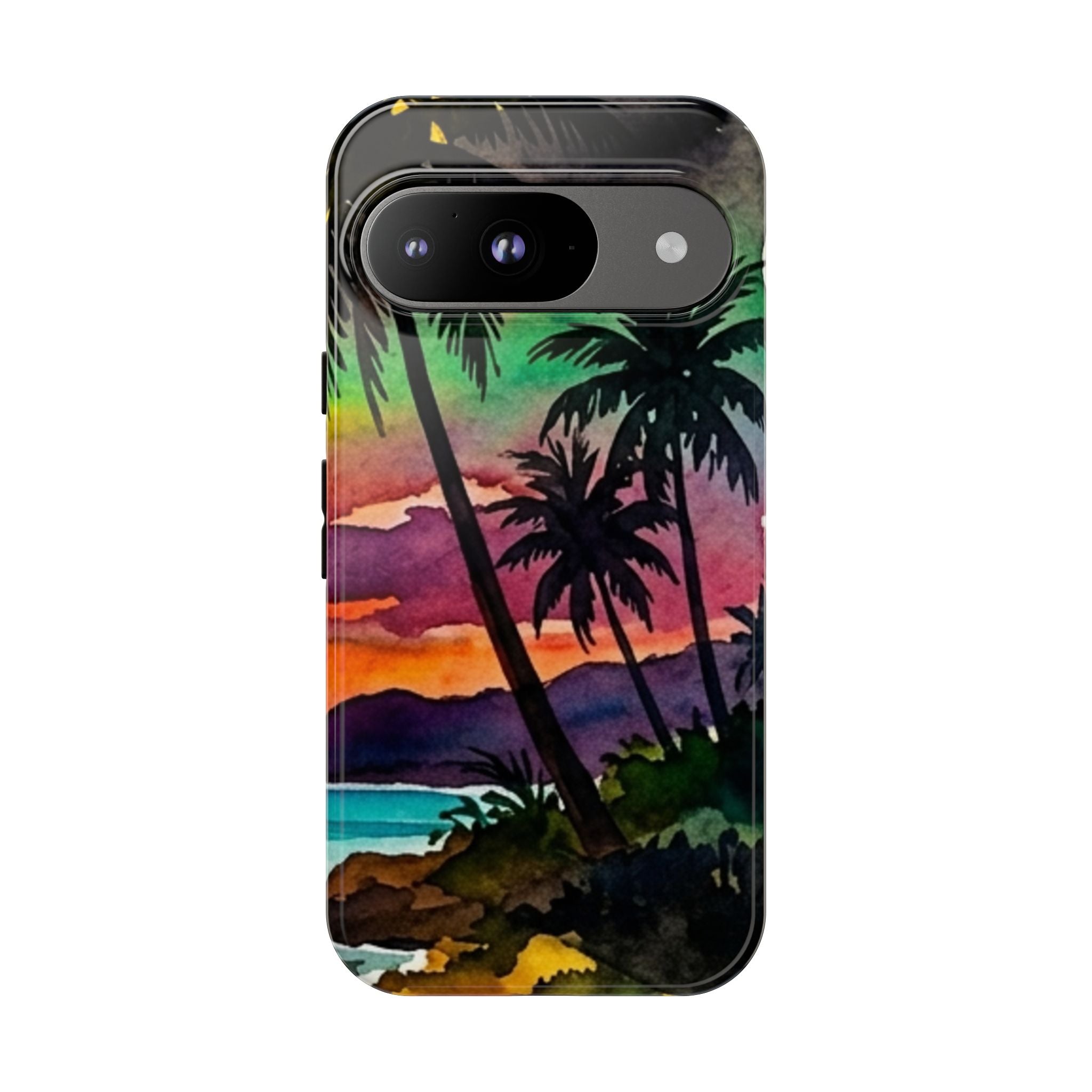 Tropical Sunset Phone Case – Palm Tree Beach Protective Cover