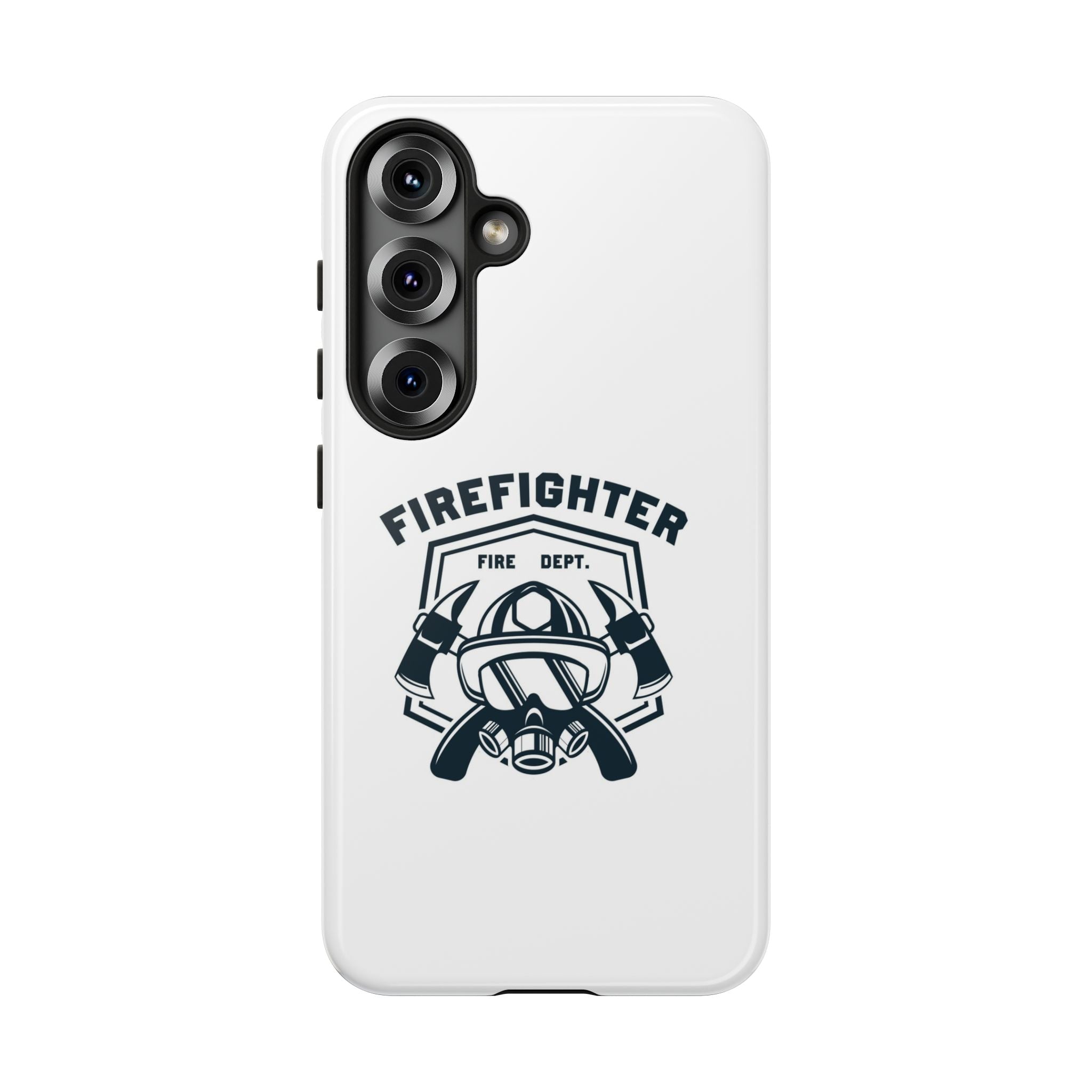 Firefighter Tough Phone Case — Fire Dept Helmet & Axes Protective Cover