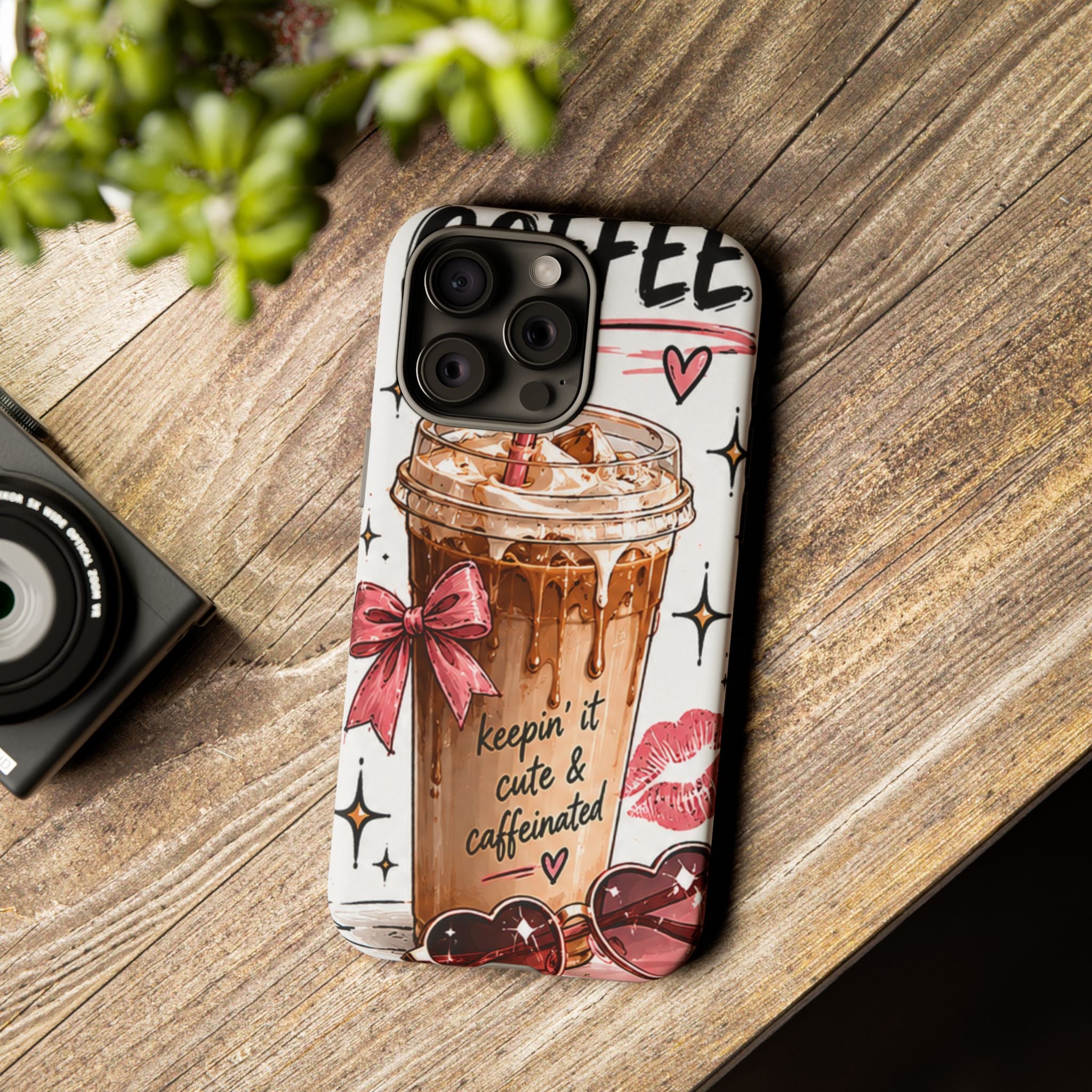 Phone Case — "Keepin' It Cute & Caffeinated" Iced Coffee Design