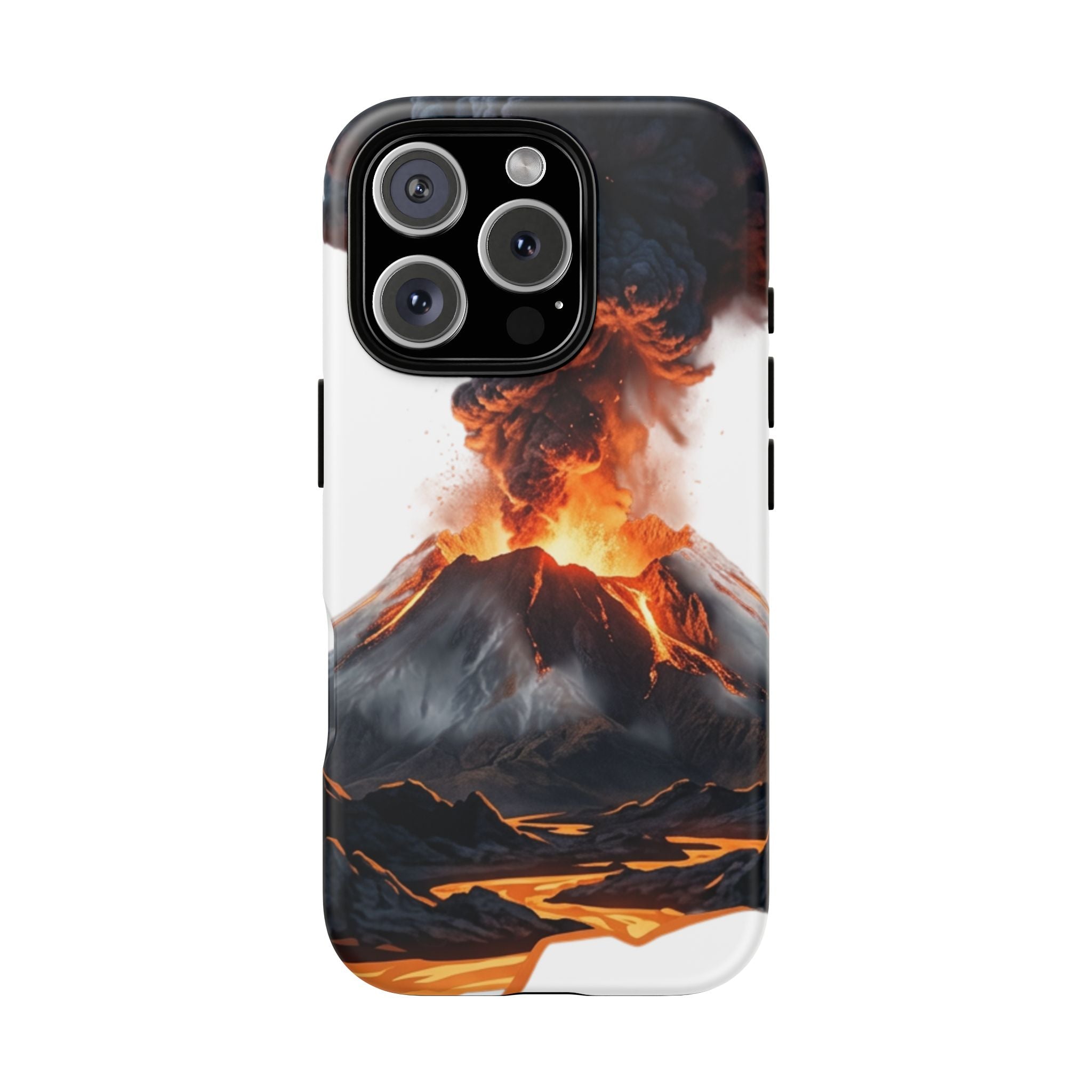 Volcano Eruption Tough Phone Case — Fiery Lava Protective Cover
