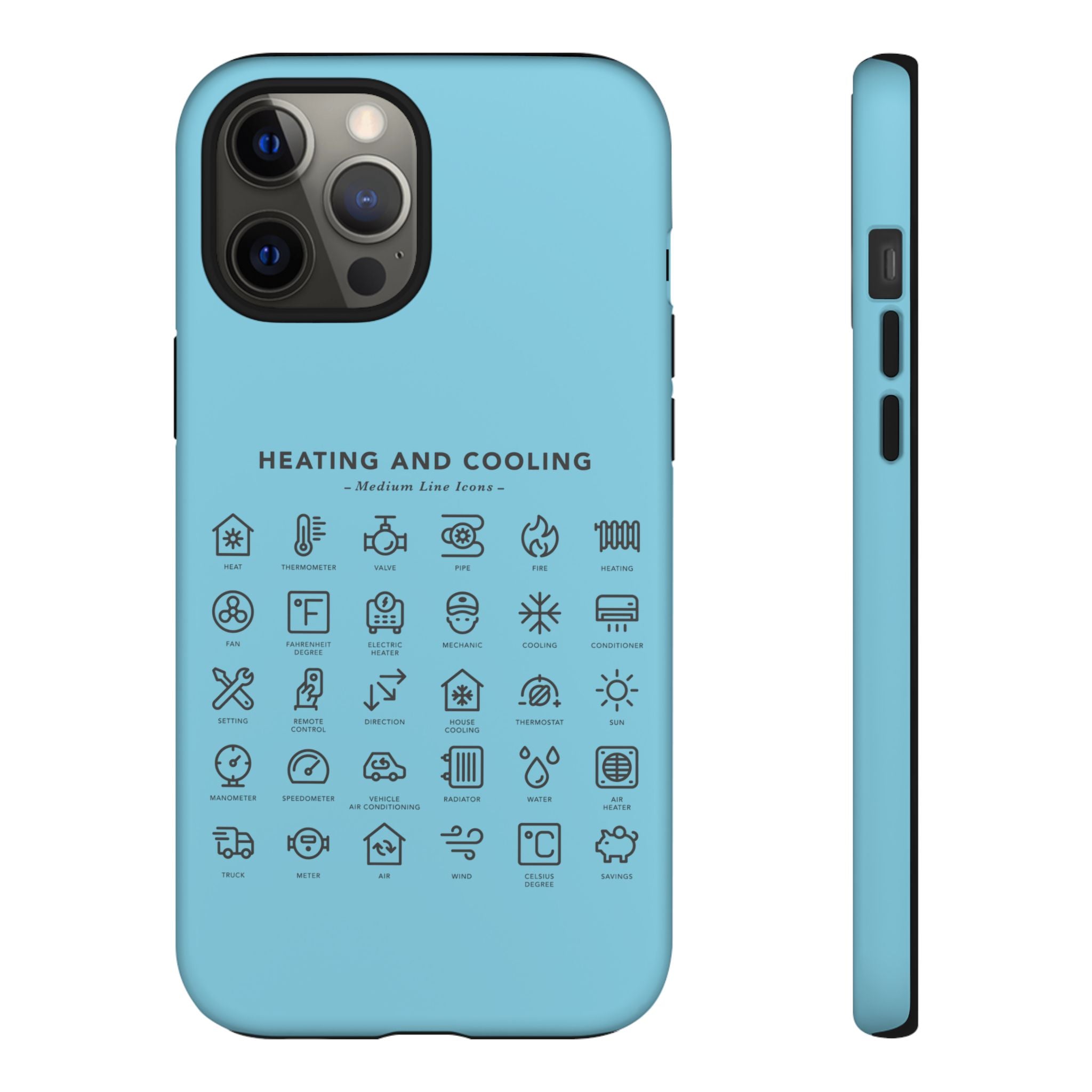 Heating and Cooling Icons Phone Case – HVAC Technician Protective Phone Cover