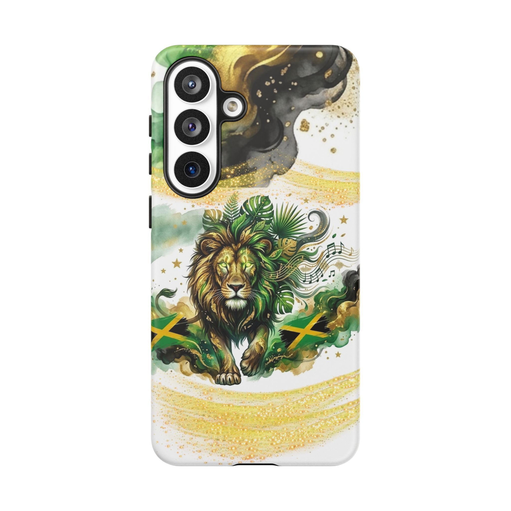 Reggae Lion Phone Case — Jamaican Flag Rasta Art Tough Phone Cover