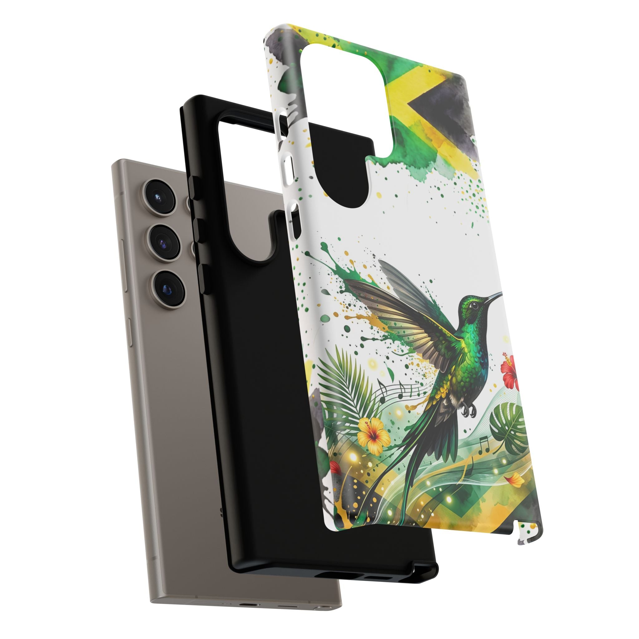 Hummingbird Jamaica Tough Phone Case – Tropical Floral Protective Cover