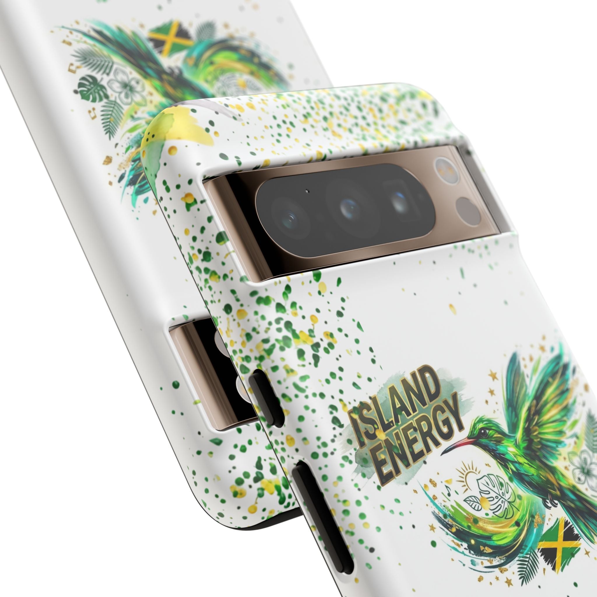 Island Energy Tough Phone Case — Colorful Hummingbird & Tropical Sunset Protective Cover
