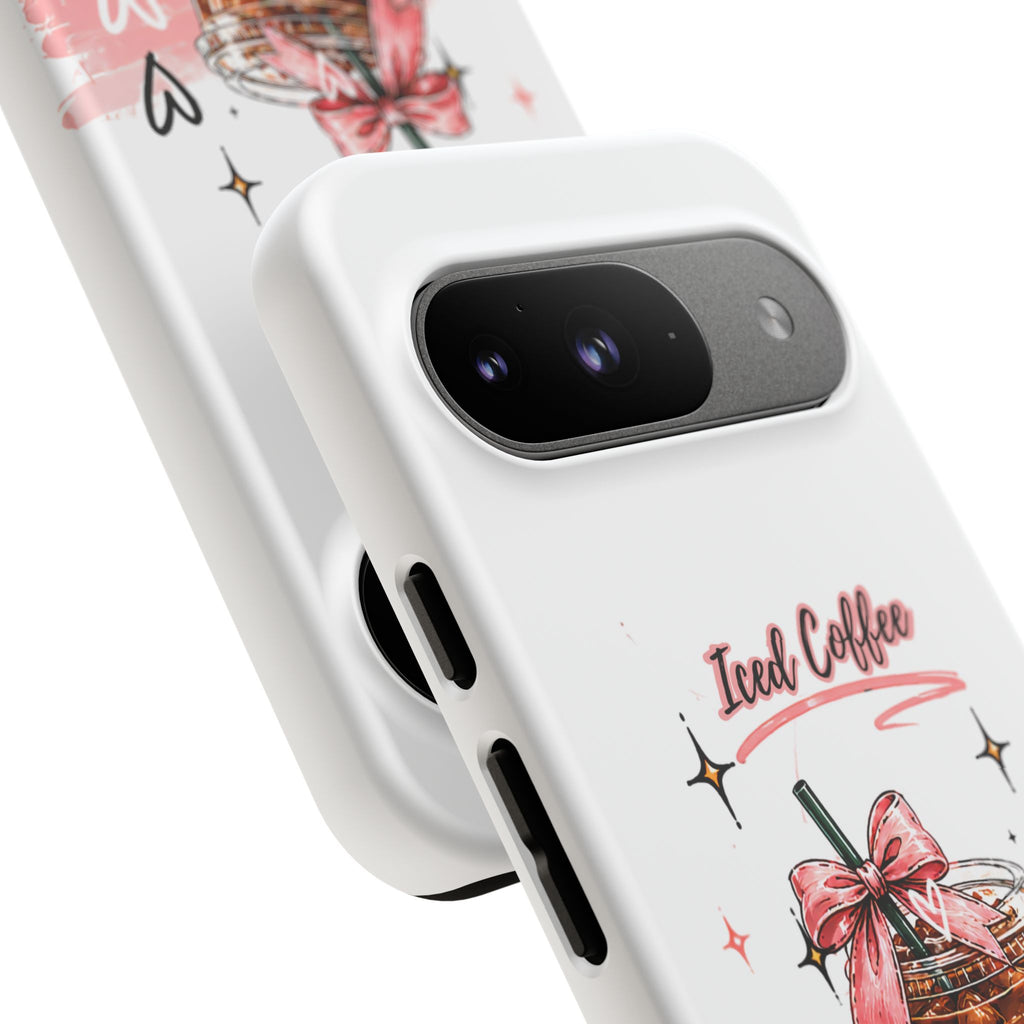 Iced Coffee Phone Case – Cute Pink Boba Design ("Iced coffee is my person")