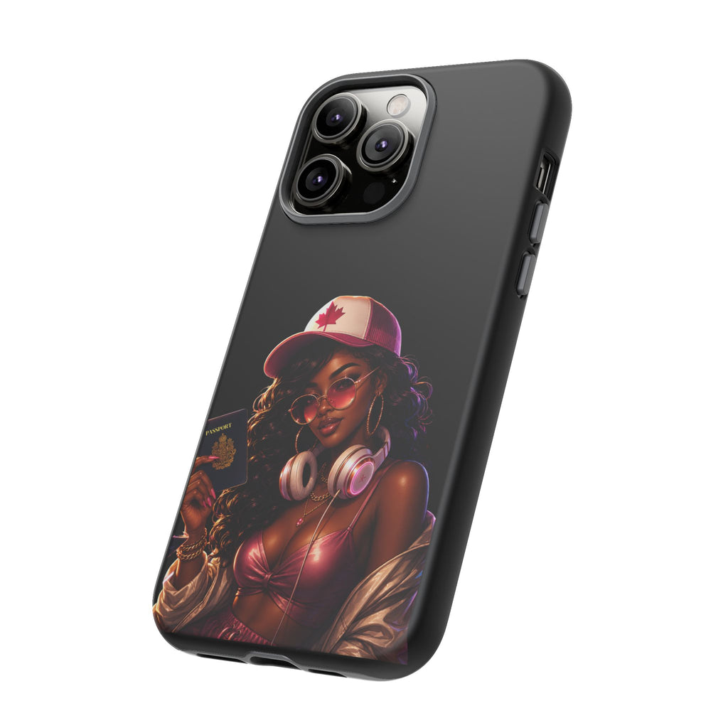 Phone Case — Stylish Urban Woman Design with Maple Cap