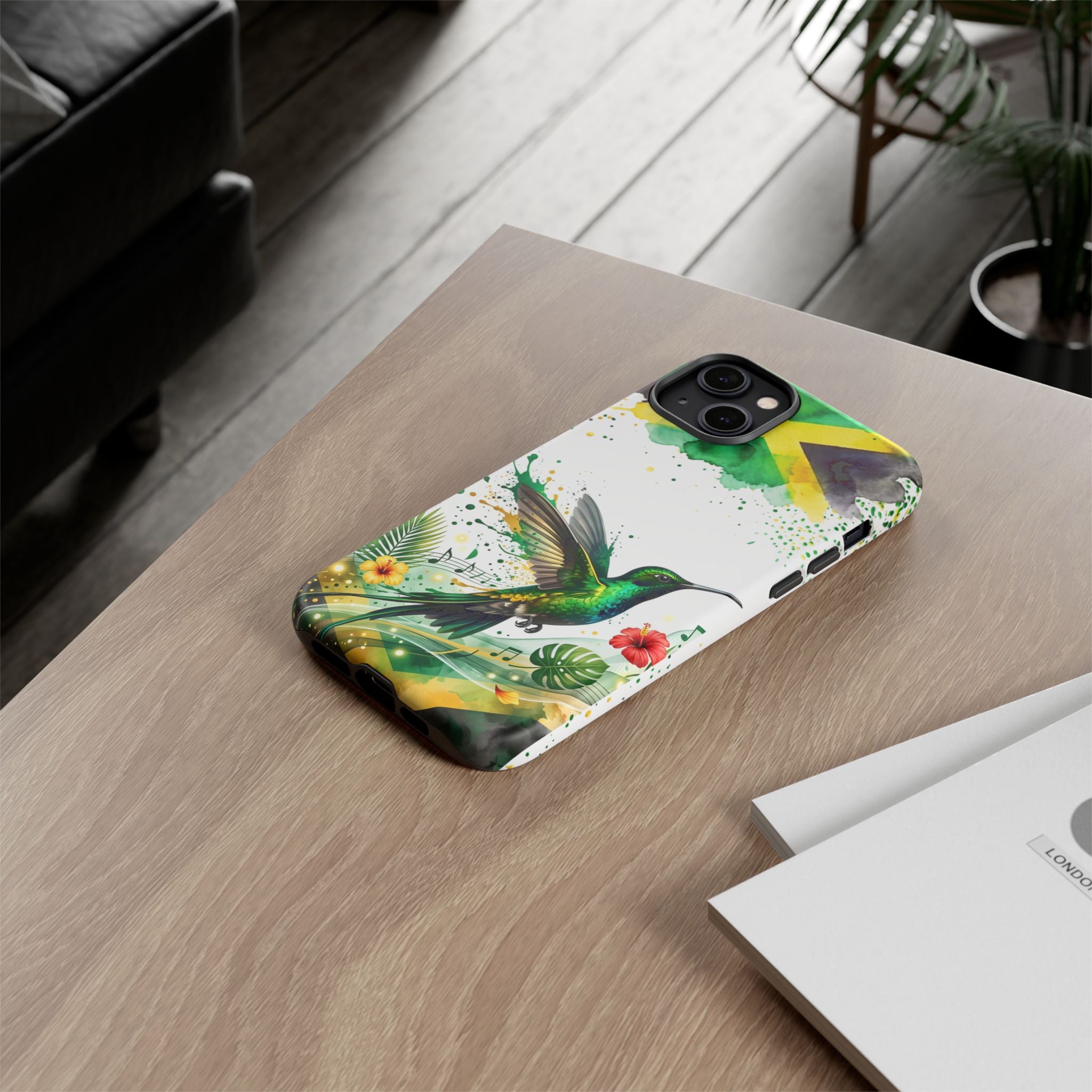 Hummingbird Jamaica Tough Phone Case – Tropical Floral Protective Cover