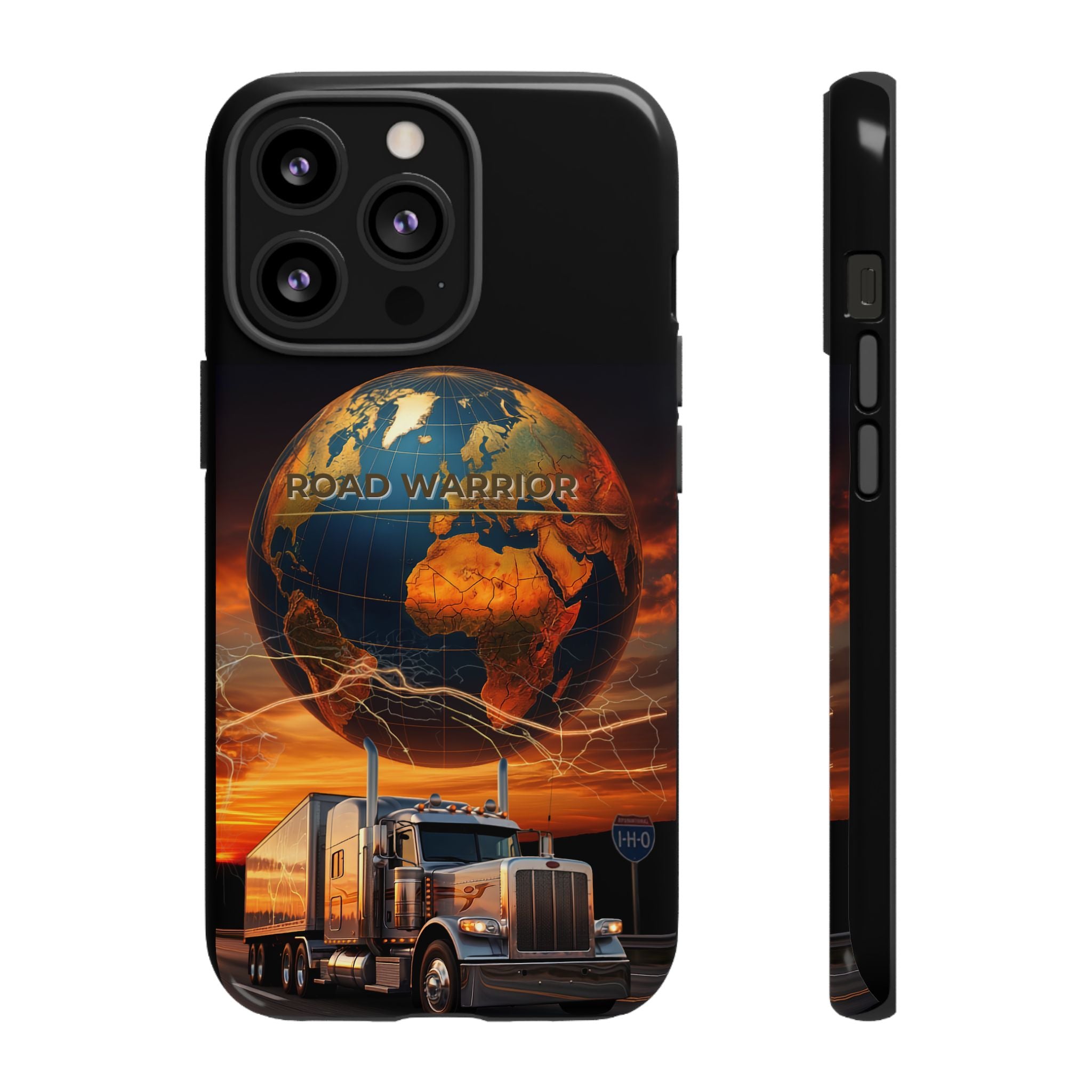 Truck Driver Phone Case — 'Global Road Warrior' Semi Truck Globe Tough Phone Cover
