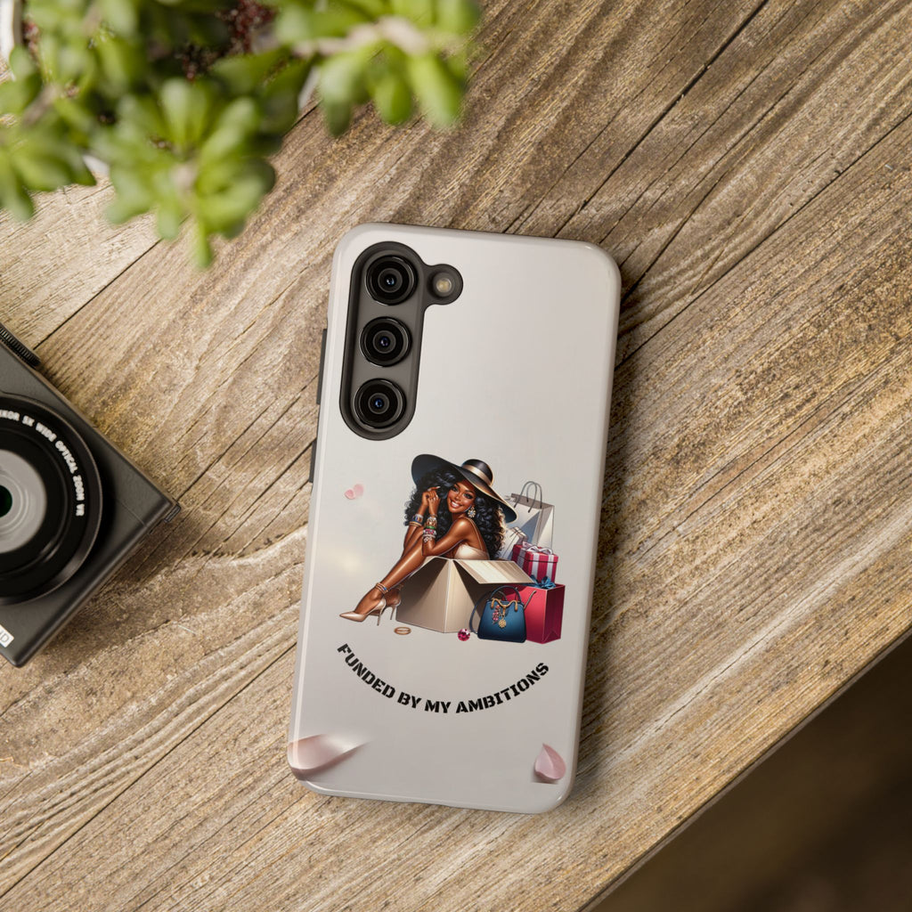 Chic Shopper Tough Phone Case — Stylish Black Woman with Shopping Bags