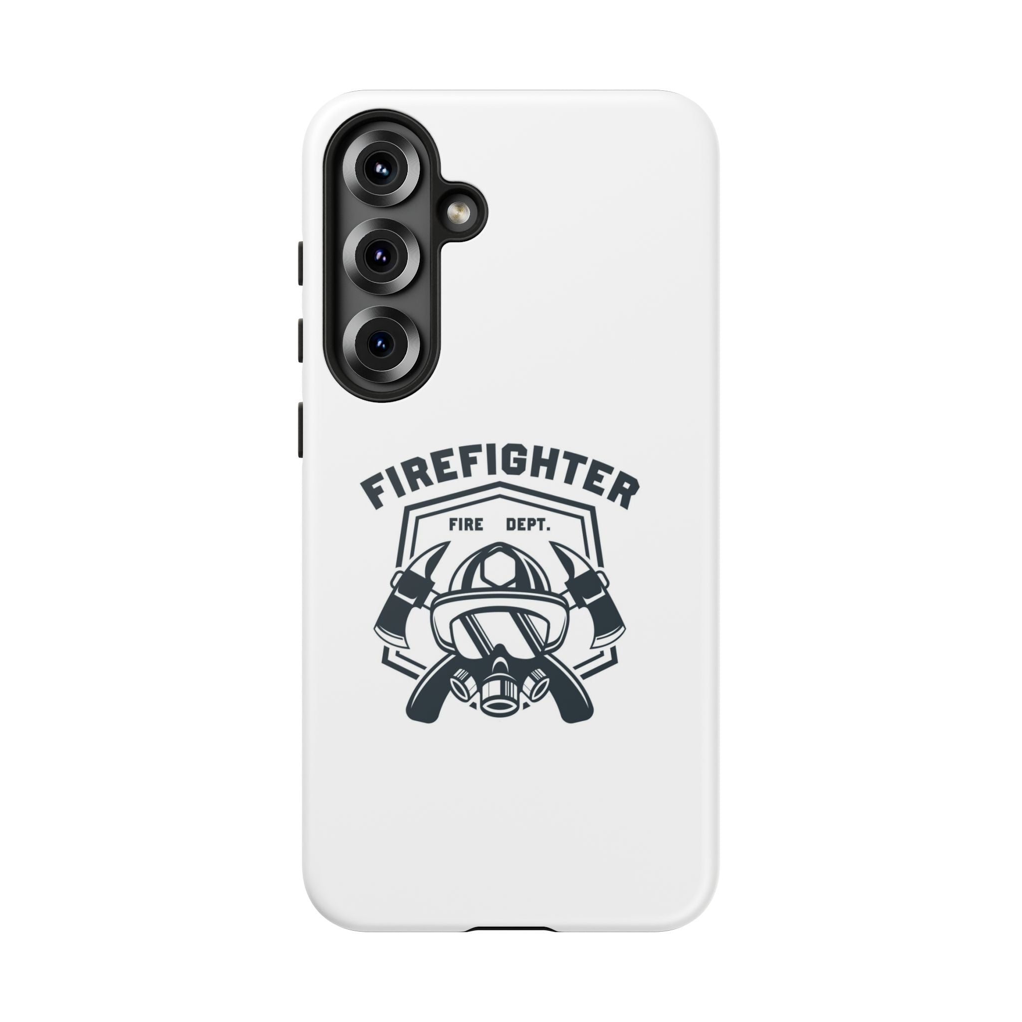 Firefighter Tough Phone Case — Fire Dept Helmet & Axes Protective Cover