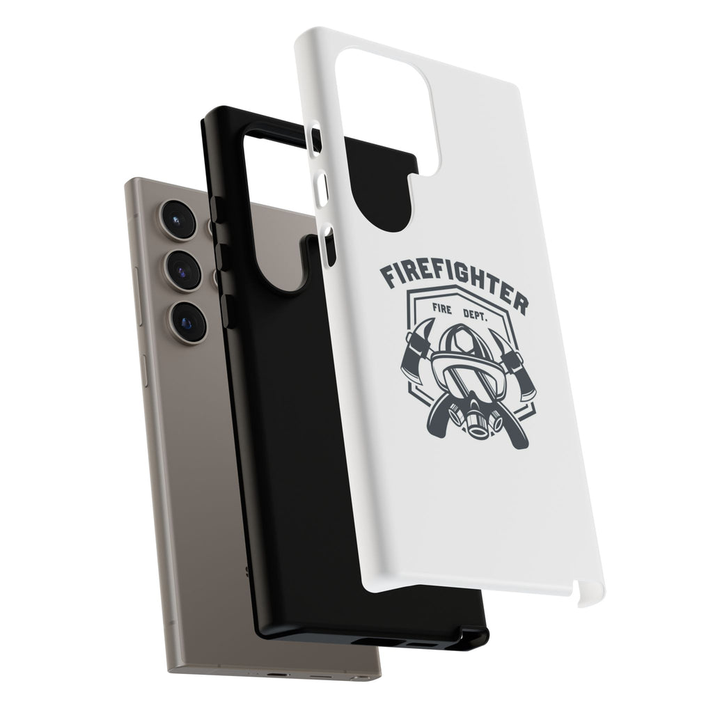 Firefighter Tough Phone Case — Fire Dept Helmet & Axes Protective Cover