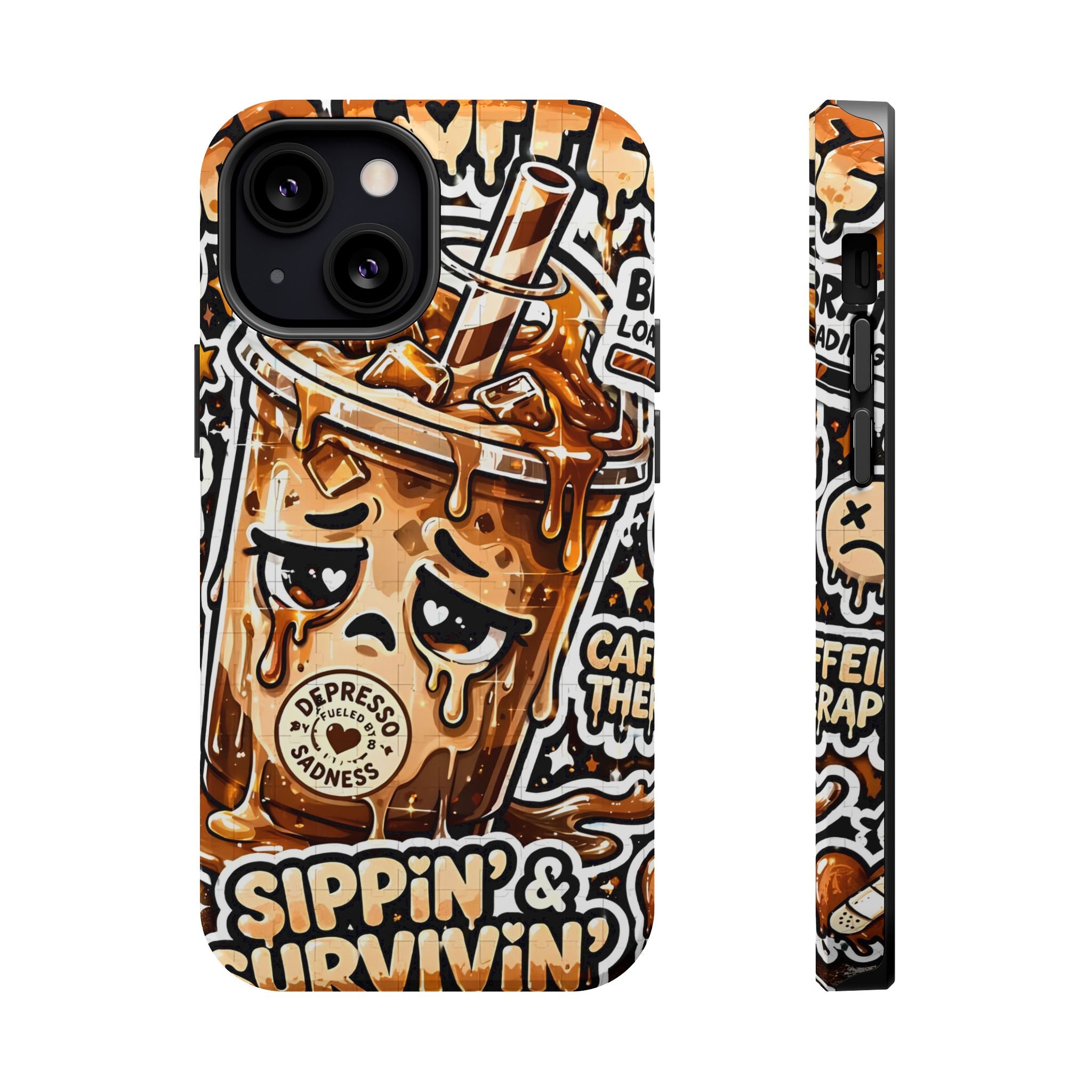 Iced Coffee Phone Case — “Sippin' & Survivin'” Magnetic Impact-Resistant Case