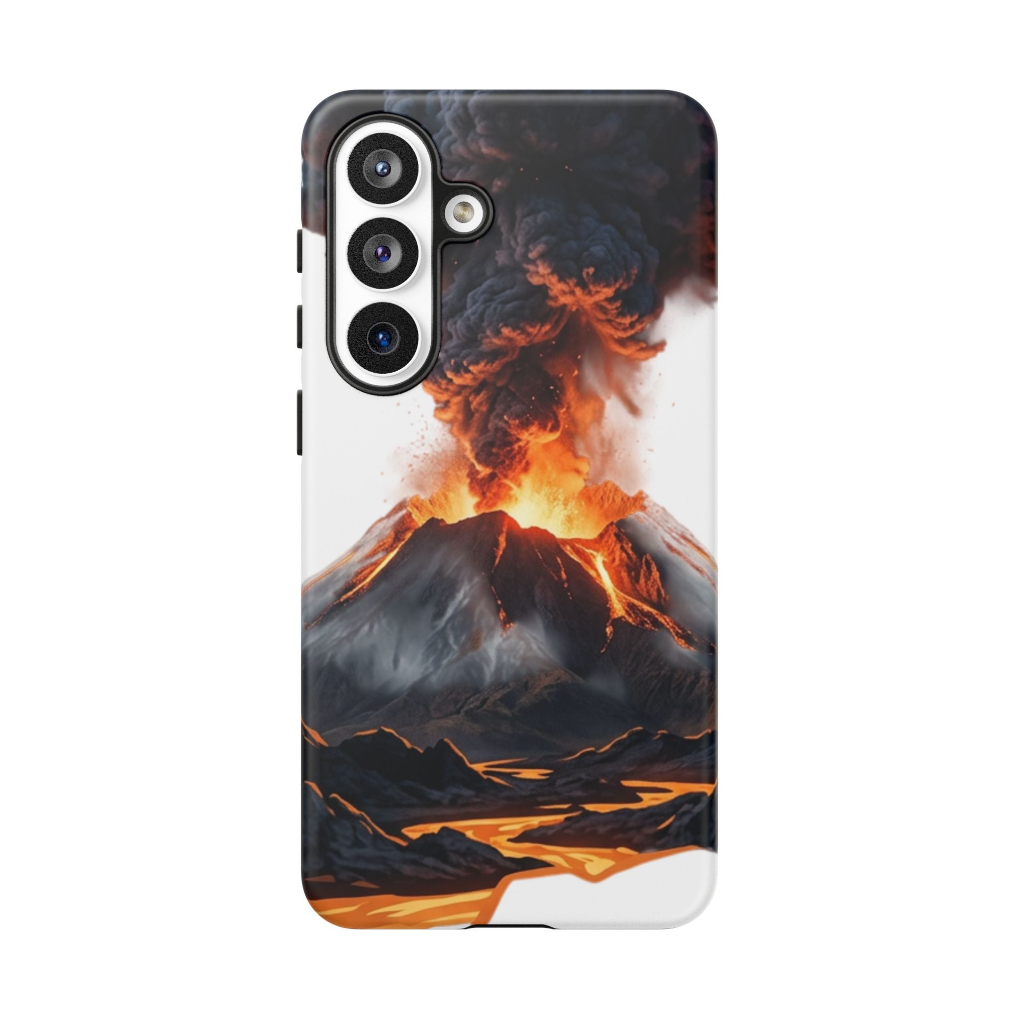 Volcano Eruption Tough Phone Case — Fiery Lava Protective Cover